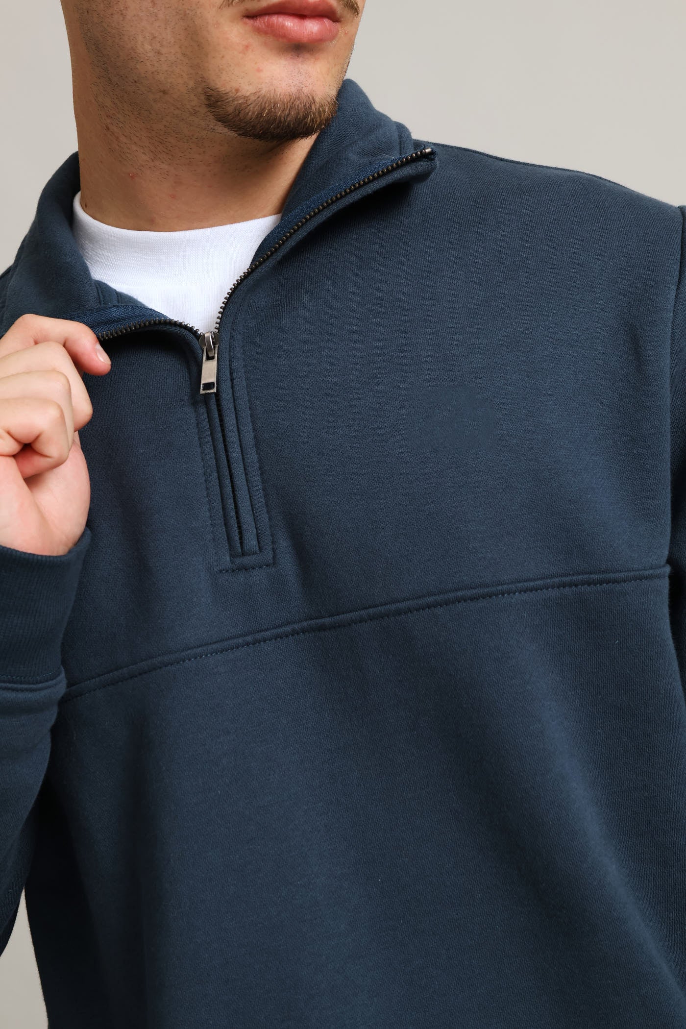 Quarter Zip Fleece Sweater - Petrol - Image 3