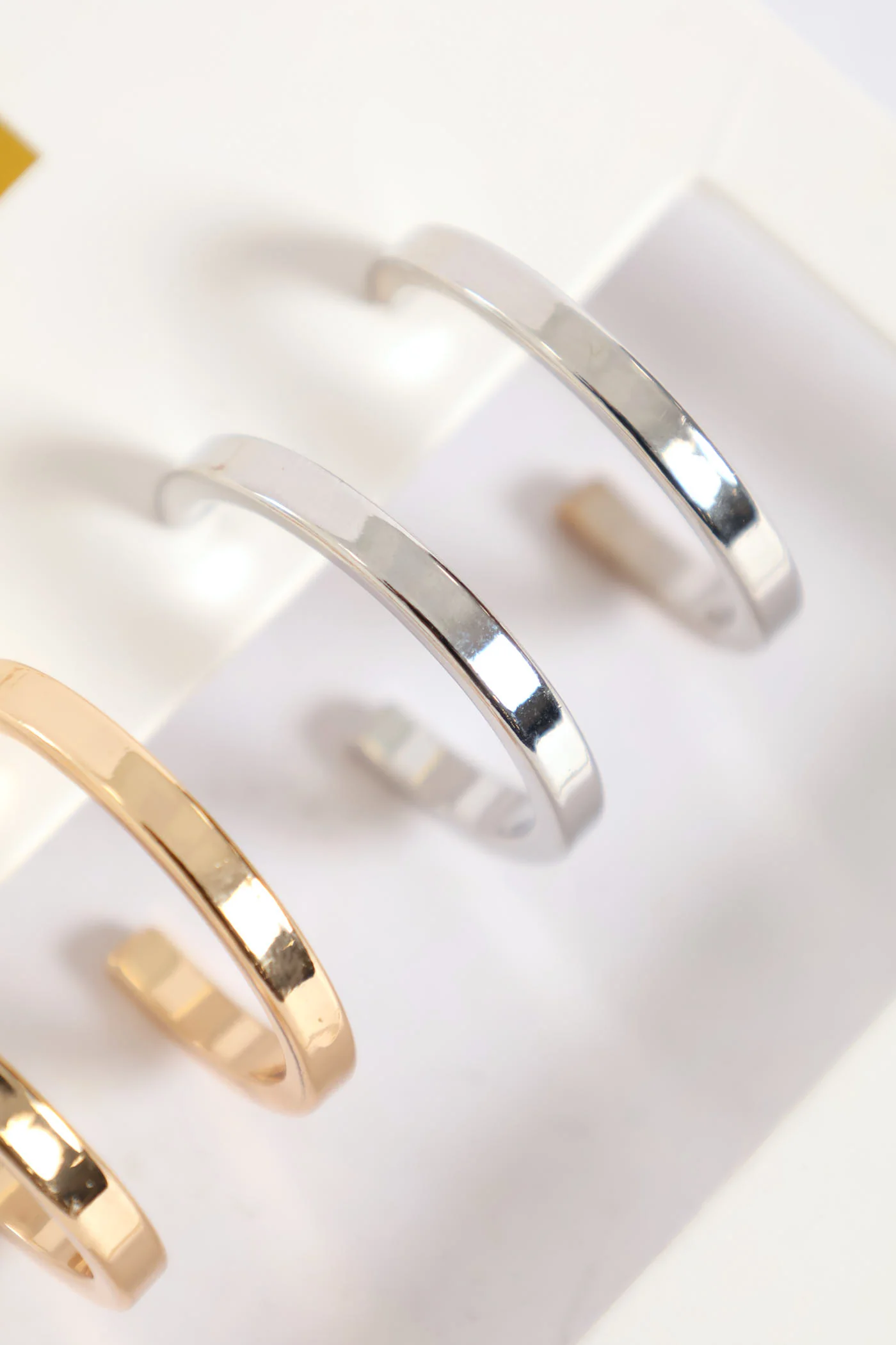 2 Pack Gold & Silver Hoop Earrings - Gold/Silver - Image 3