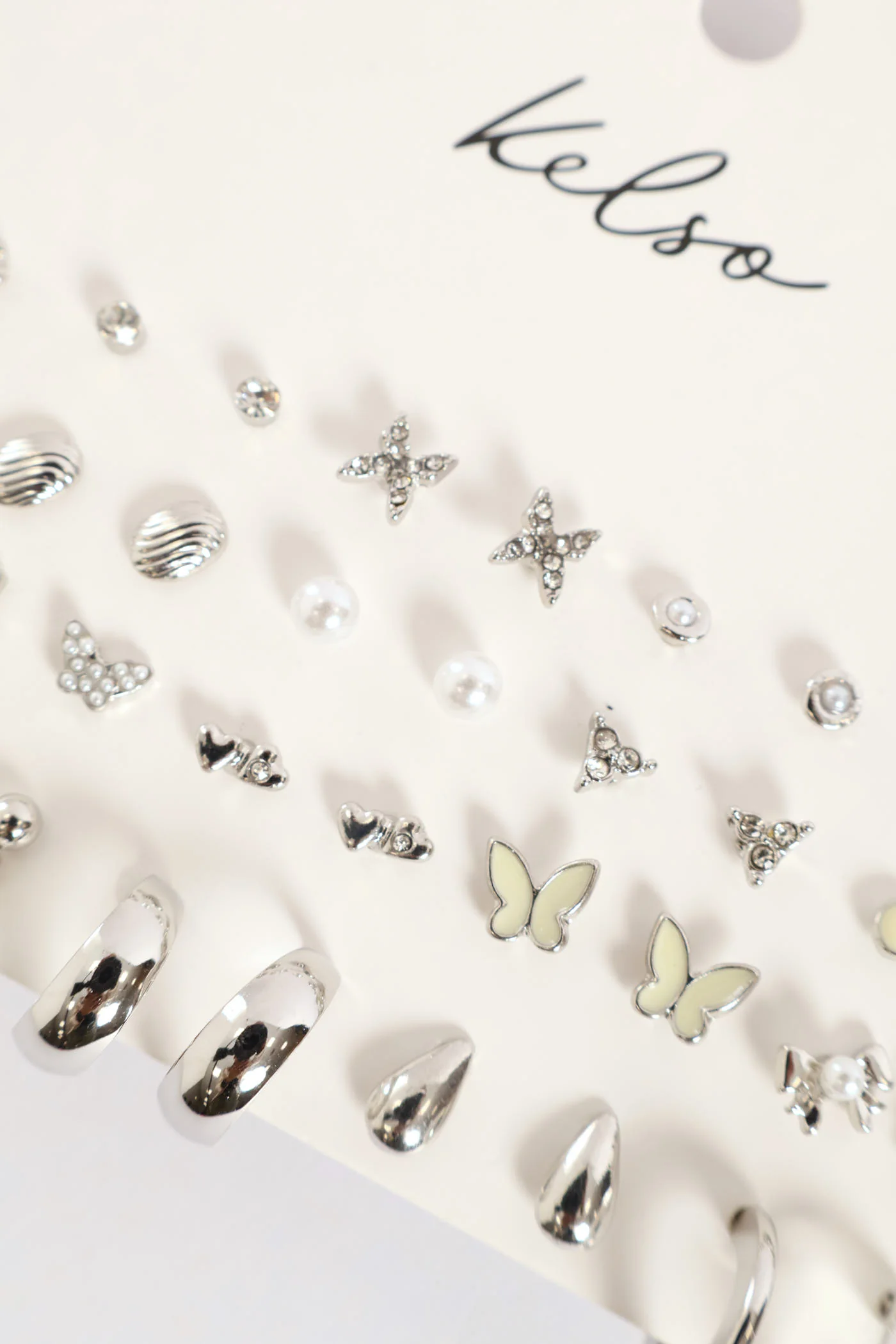 20 Pack Butterfly Hoops - Silver - Image 3