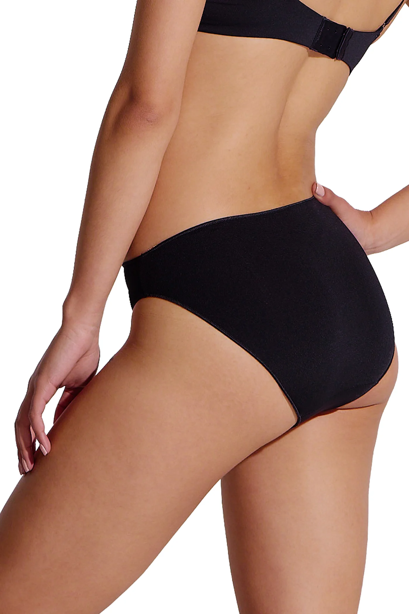 3 Pack Classic Plain Hi-Cut Panties - Oatmeal/Grey/Black - Image 3
