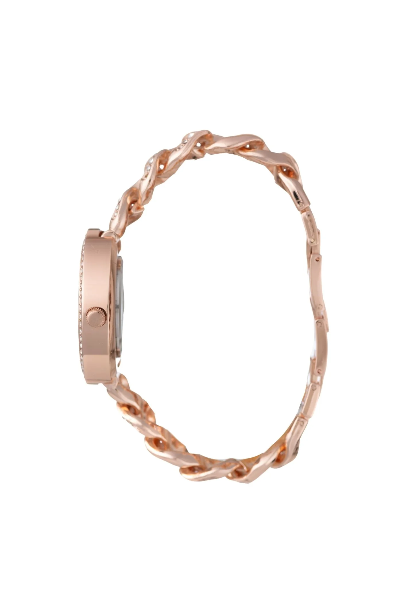 36mm Stone & Rose Case & Dial Watch With Chain Bracelet - Rose Gold - Image 4