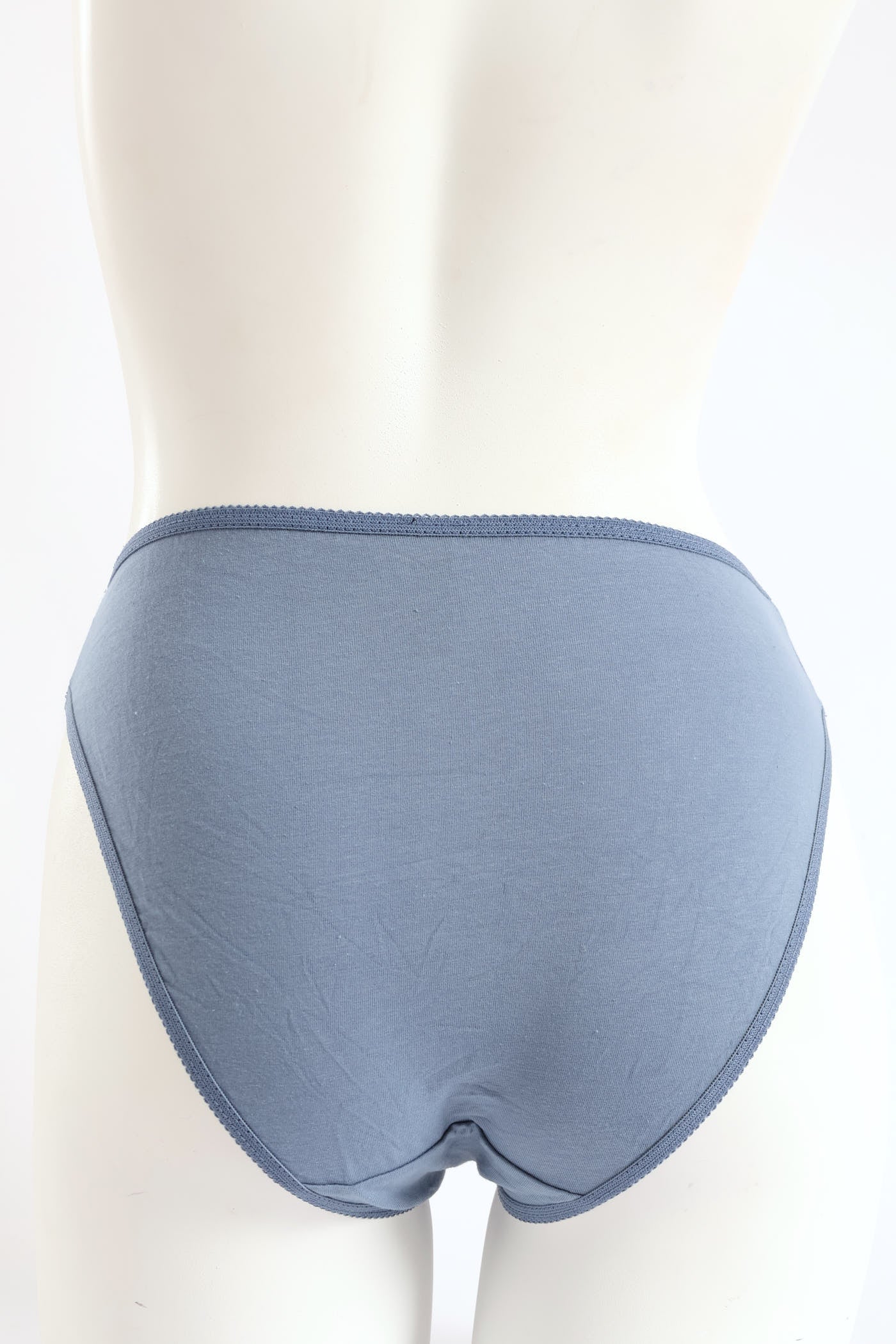5 Pack Cotton Hi-Cut Panties - White/Light Melange/Blue/Dark Melange/Black - Image 3