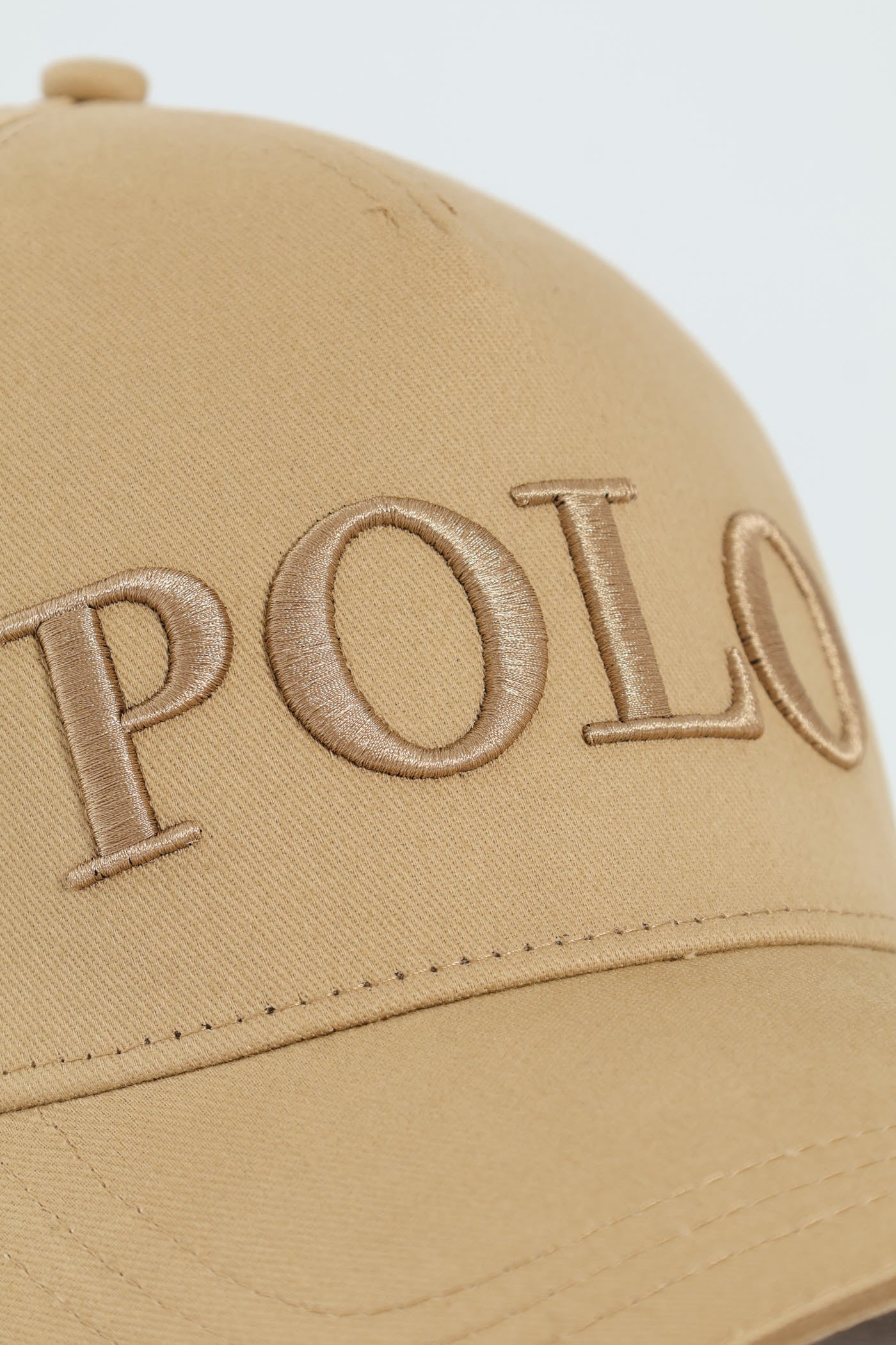 5 Panel Embroidered Peak Cap - Khaki - Image 2