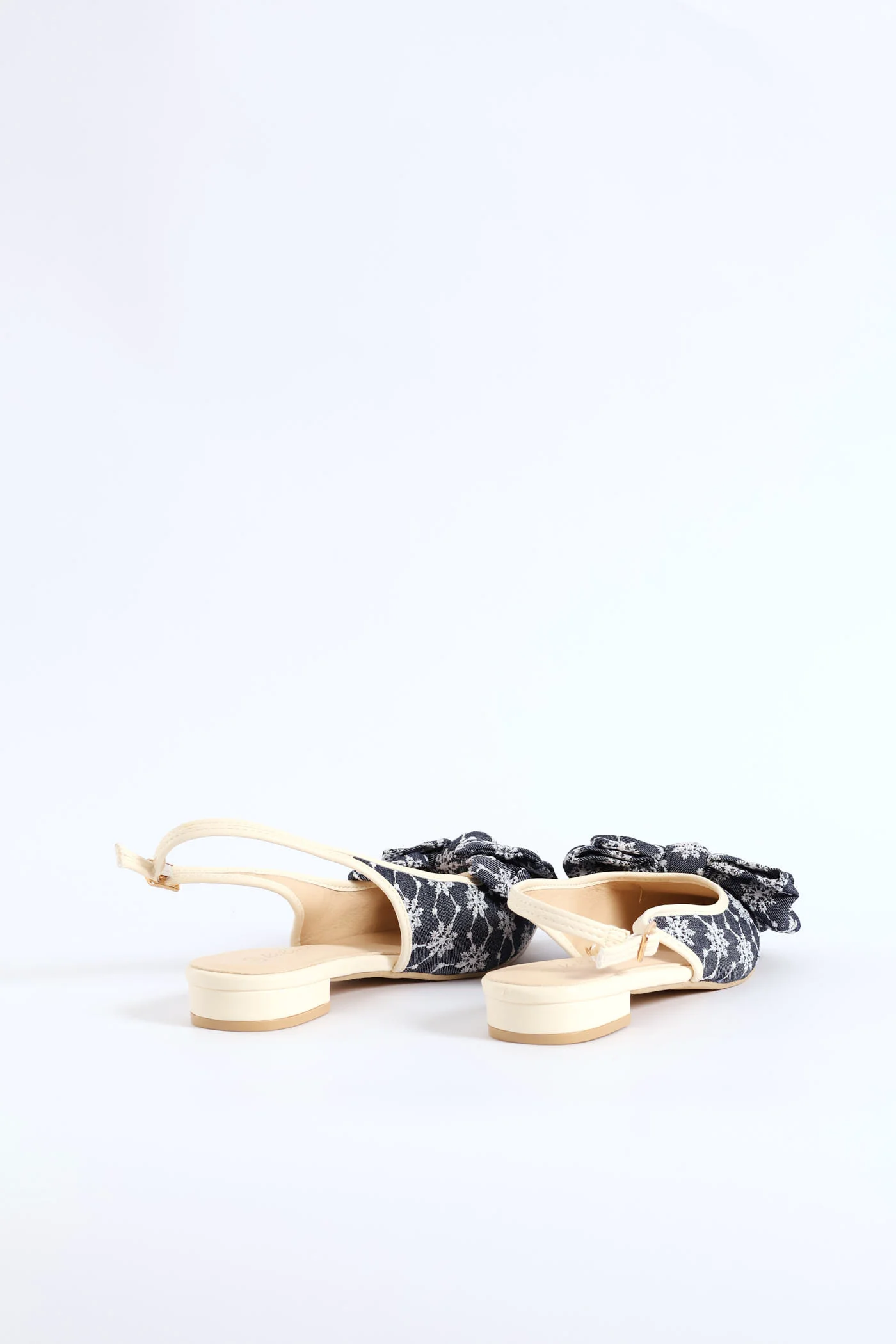 Anglaise Bow Slingback - Navy/White - Image 6