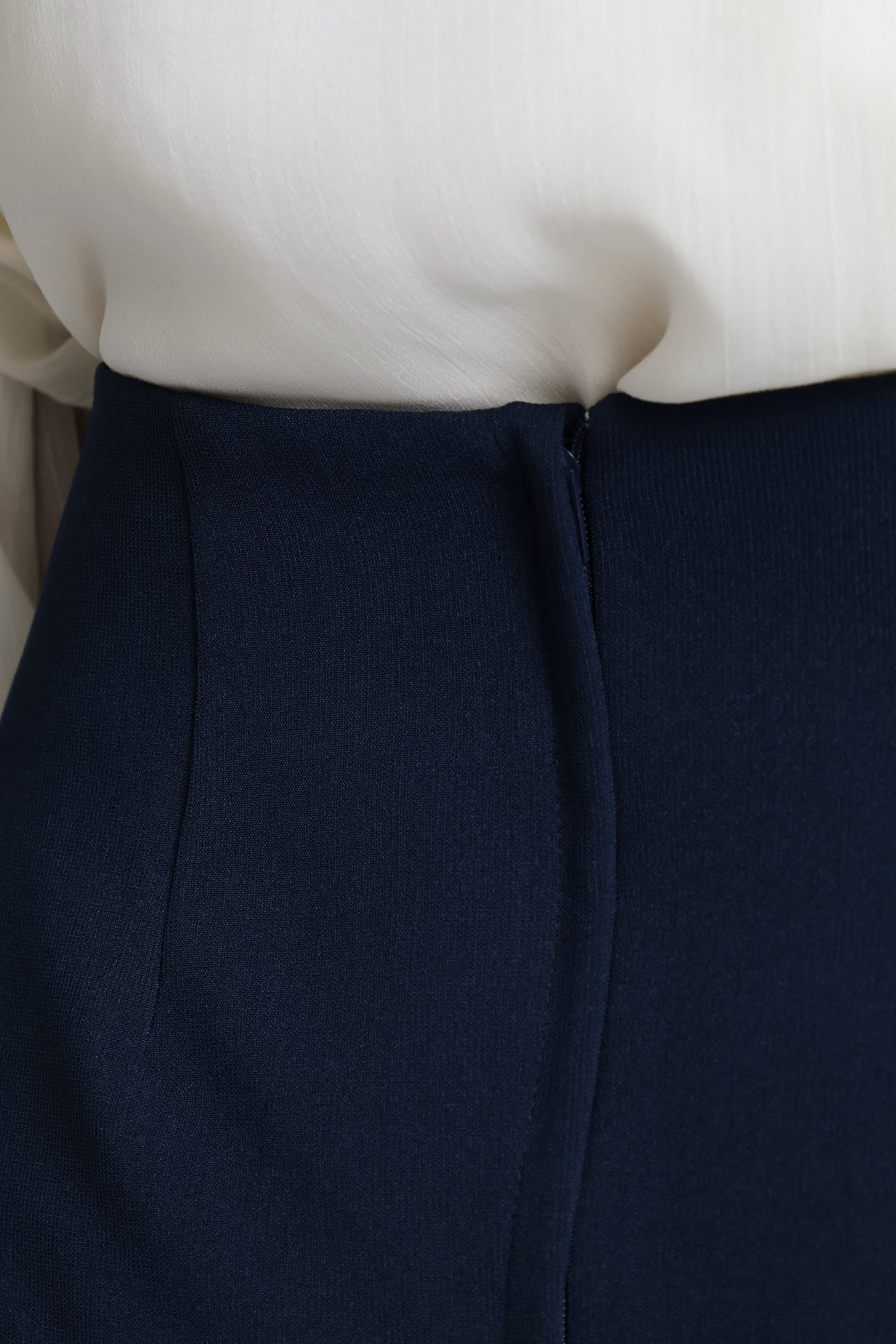 Angled Panel A-Line Skirt - Dark Navy - Image 7