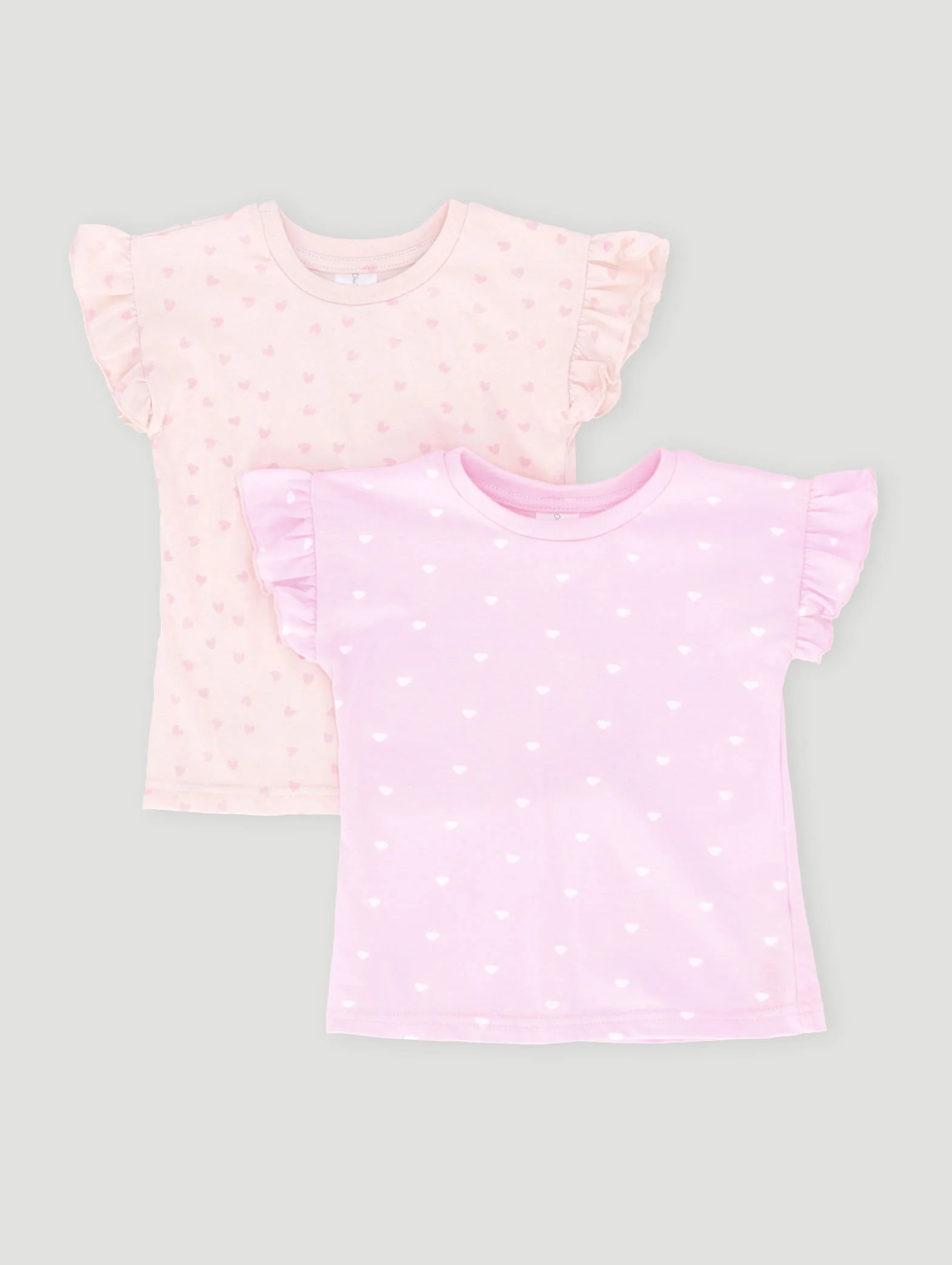 Baby Girls 2 Pack Classic Spots Tee - Dusty Pink