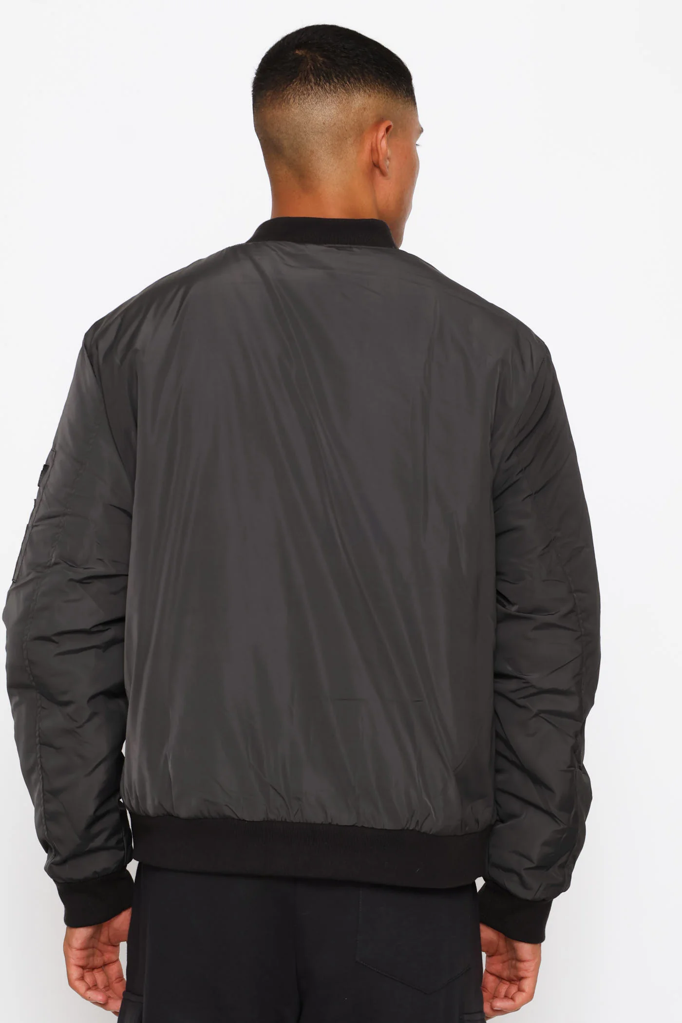 Basic Bomber Jacket - Grey - Image 4
