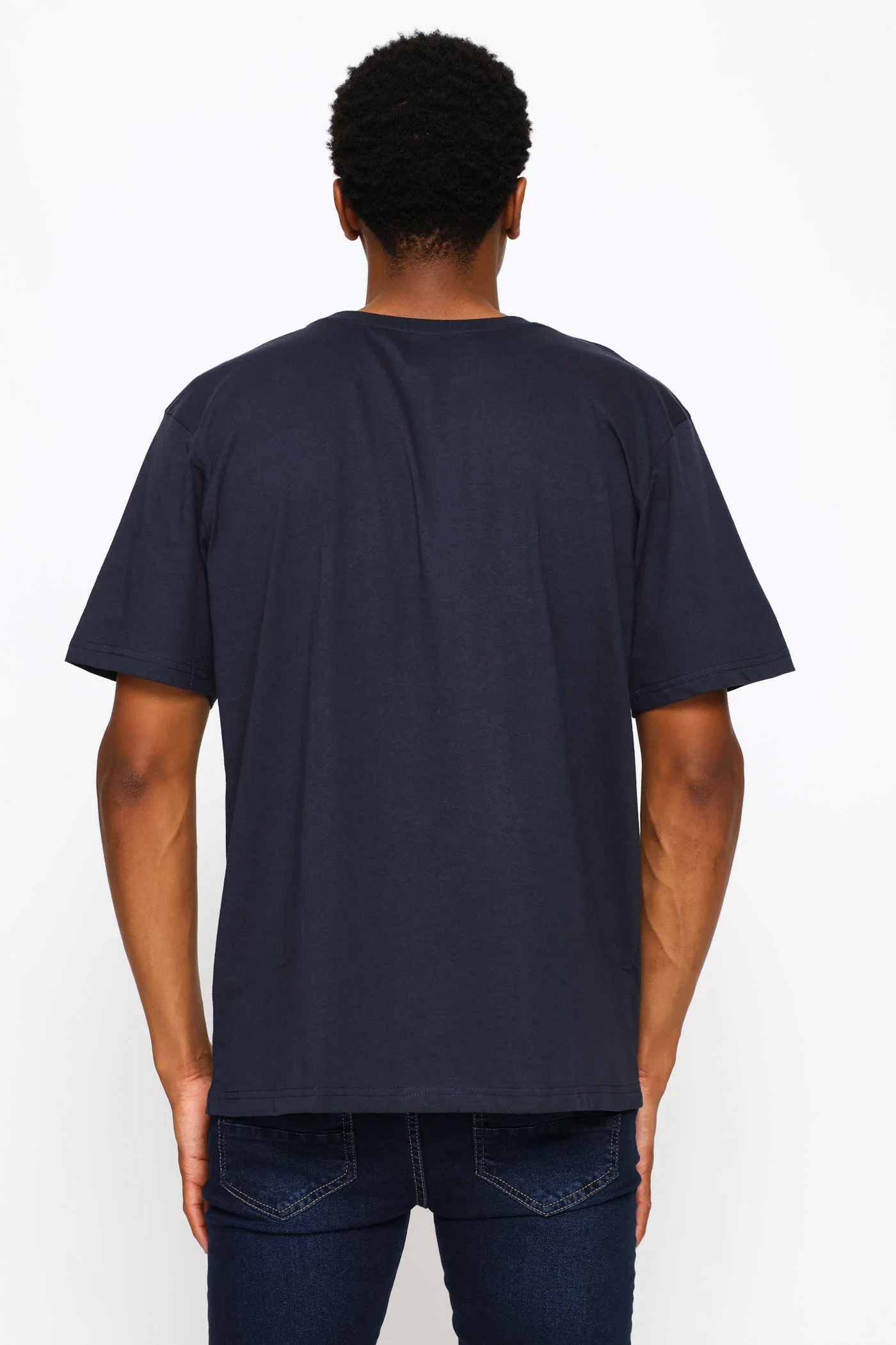 Basic Print Tee - Navy - Image 4