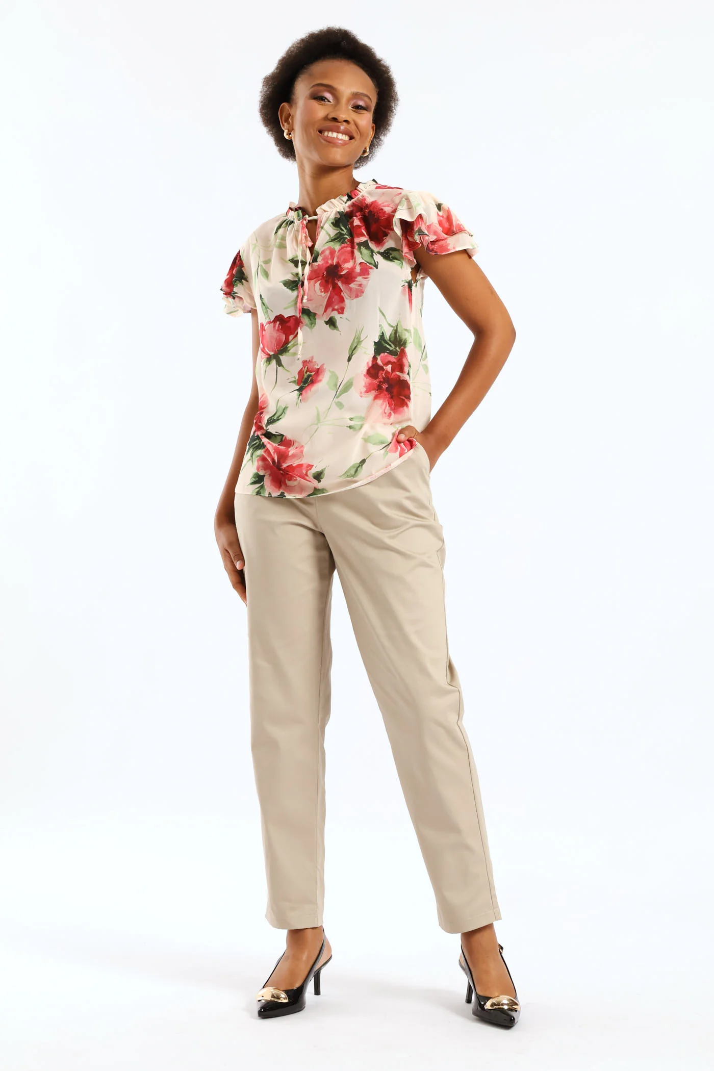 Belted Chino Pant - Oatmeal - Image 4