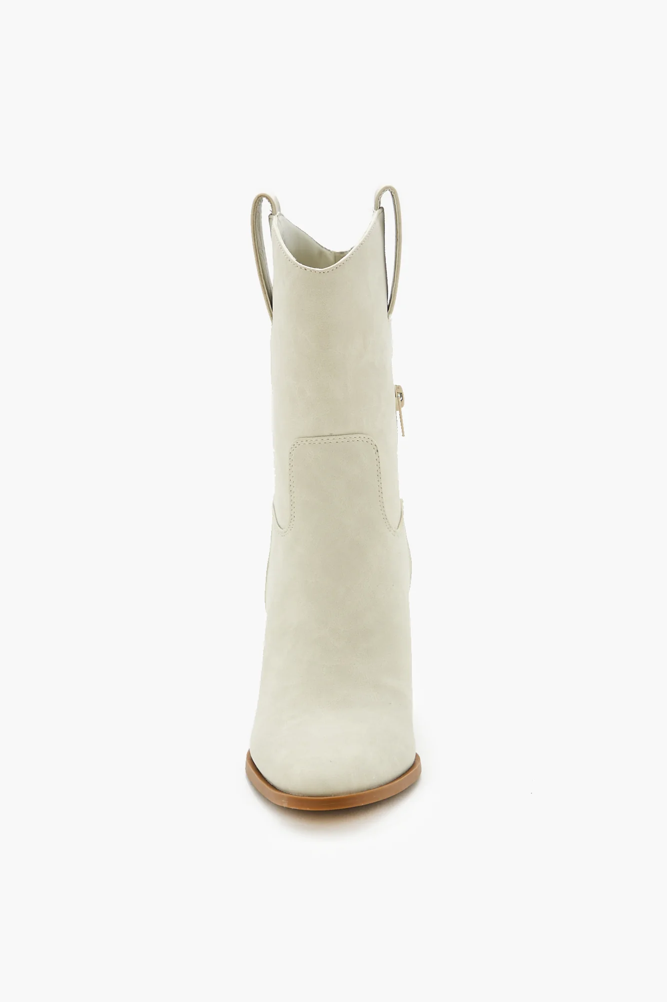 Block Heel Mid Shaft Boot - Taupe - Image 3