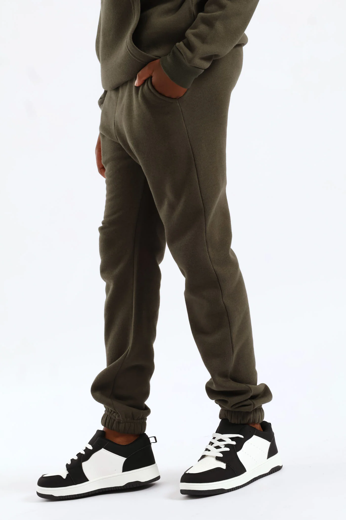 Boys Basic Fleece Jogger - Olive - Image 4