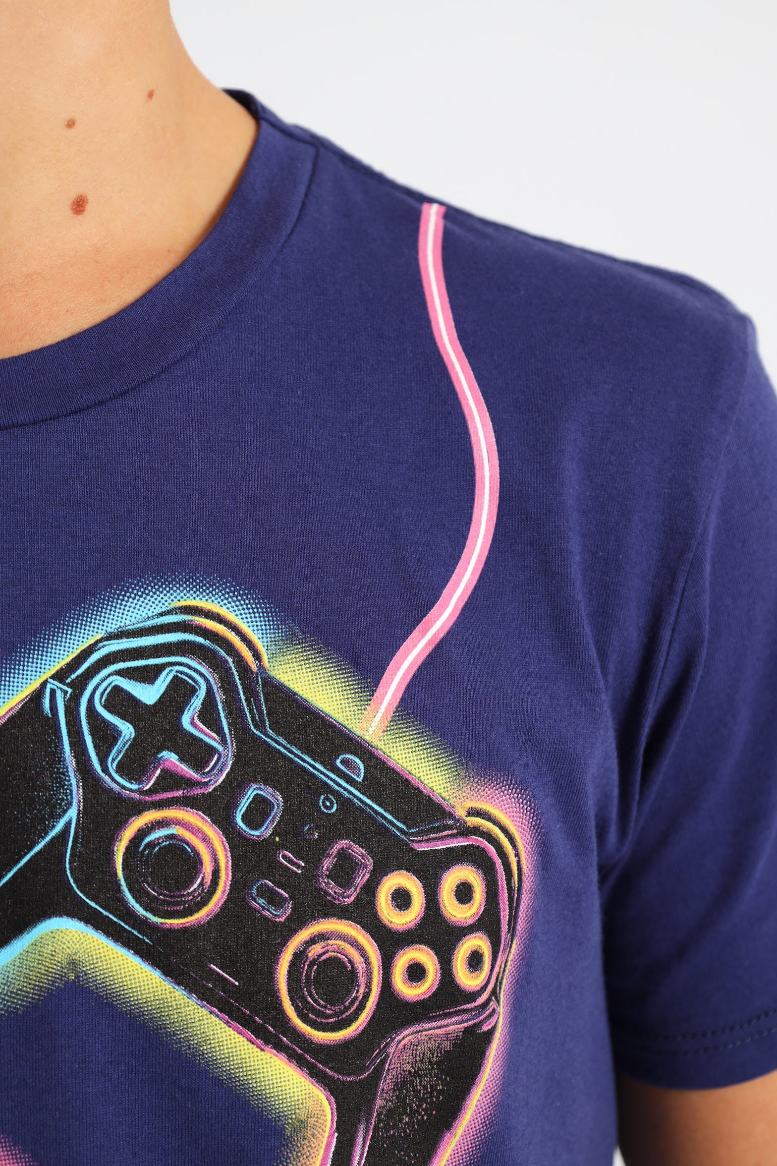 Boys Gamer Control Print Tee - Navy - Image 4