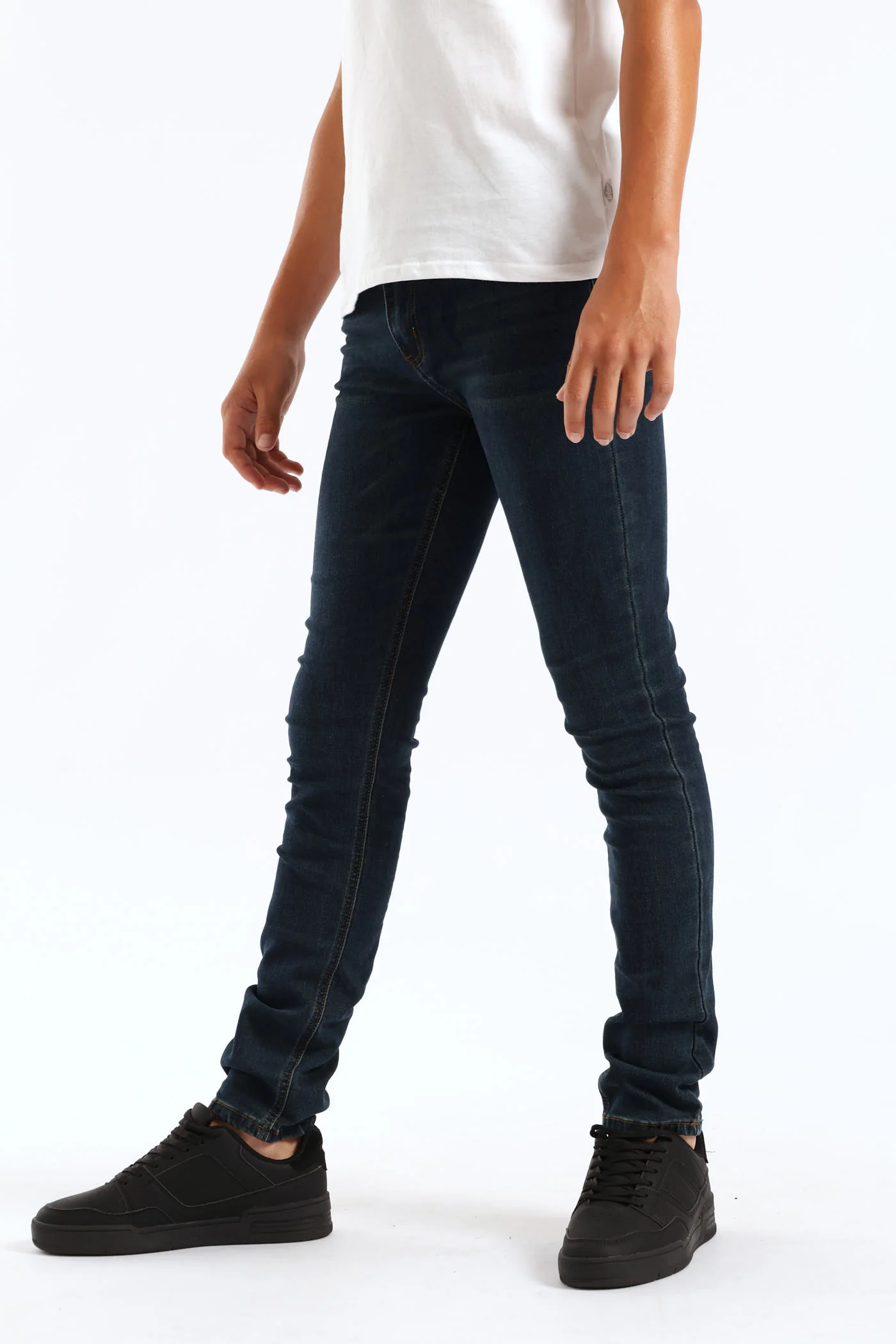 Boys Mid Wash Skinny Denim Jeans - Blue - Image 3