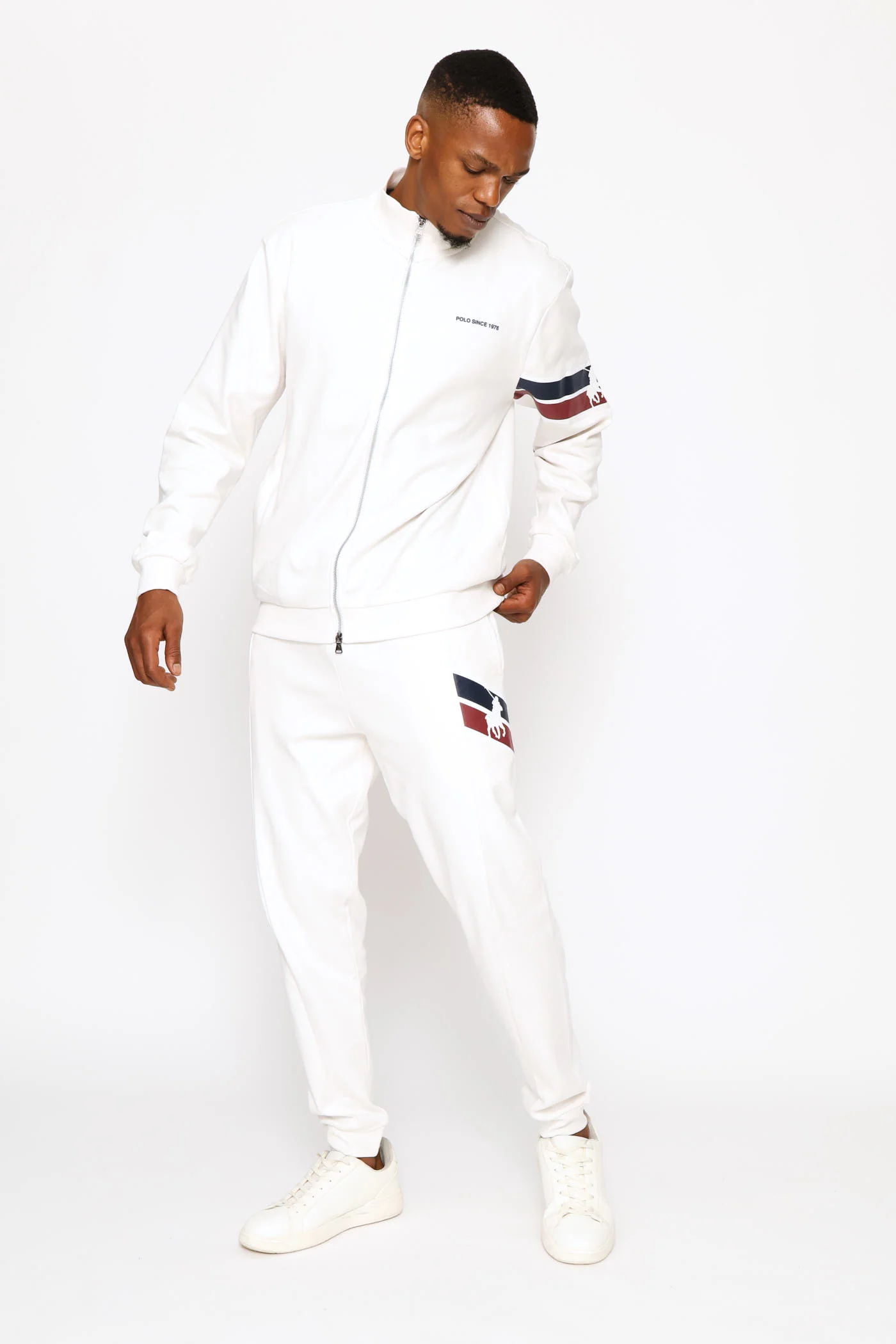 Bronwin Zip Thru Track Top - Off White - Image 7