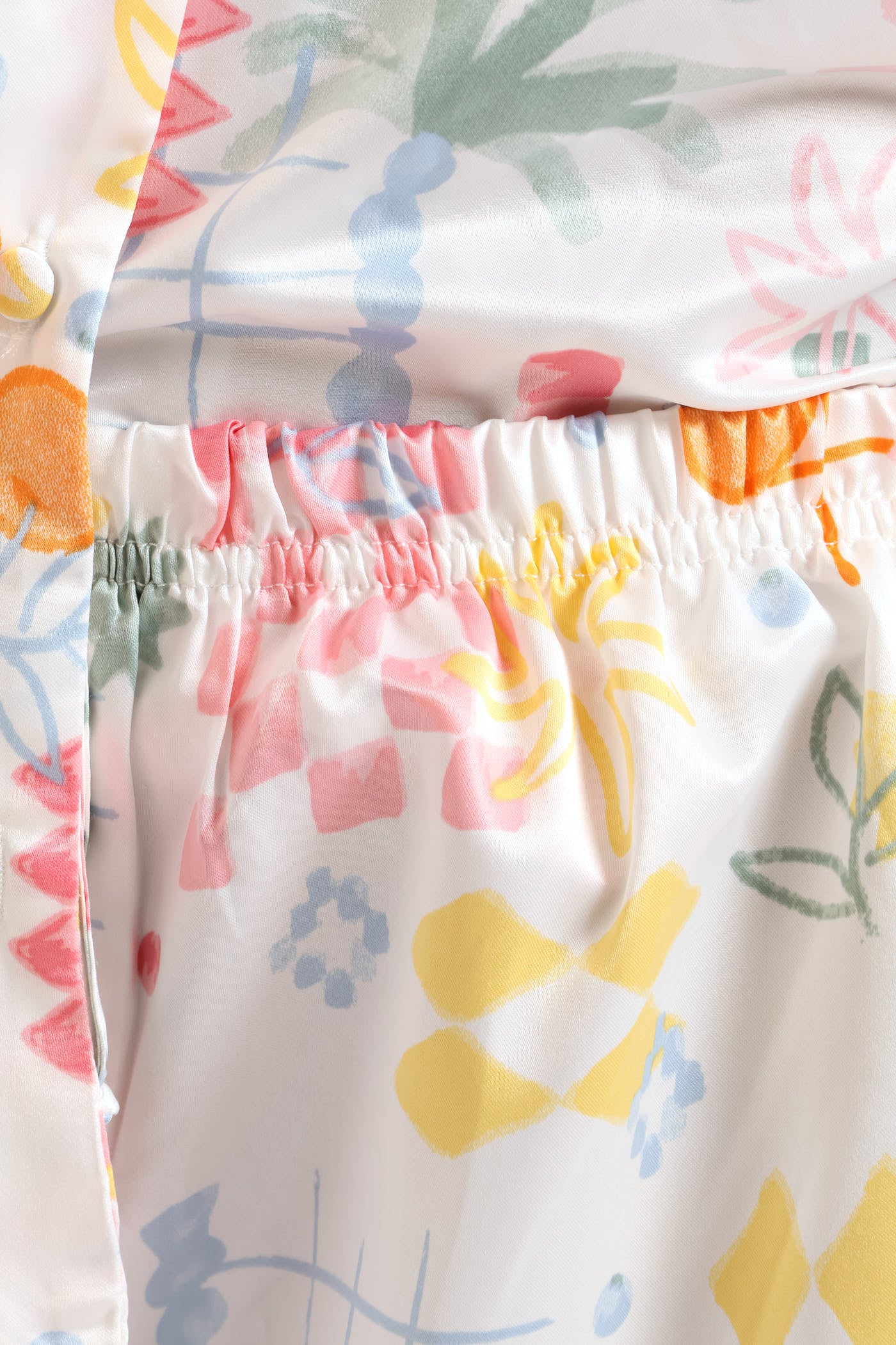 Button Through & Satin Short Set - Multi - Image 6