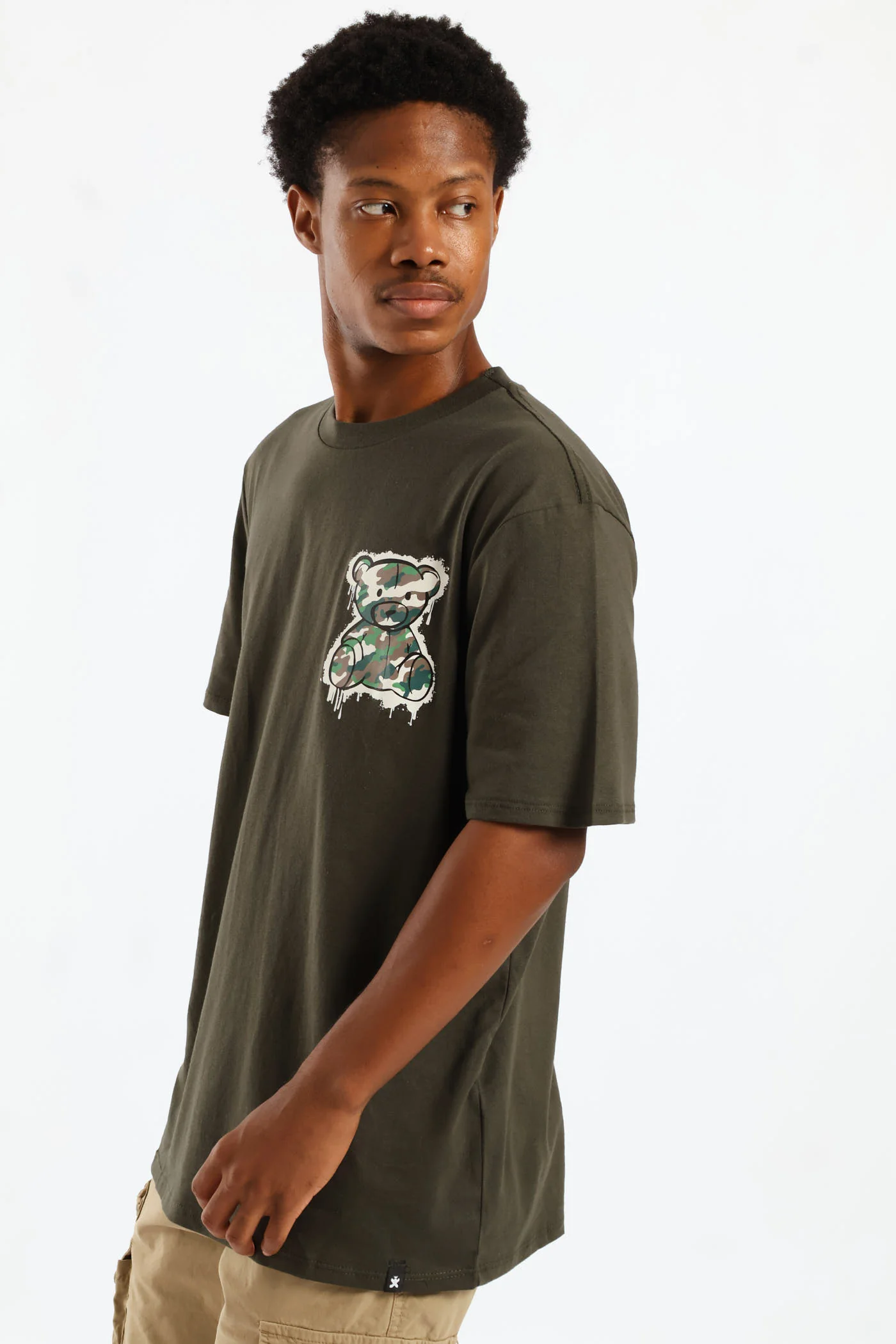 Camo Teddy Print Tee - Fatigue - Image 4