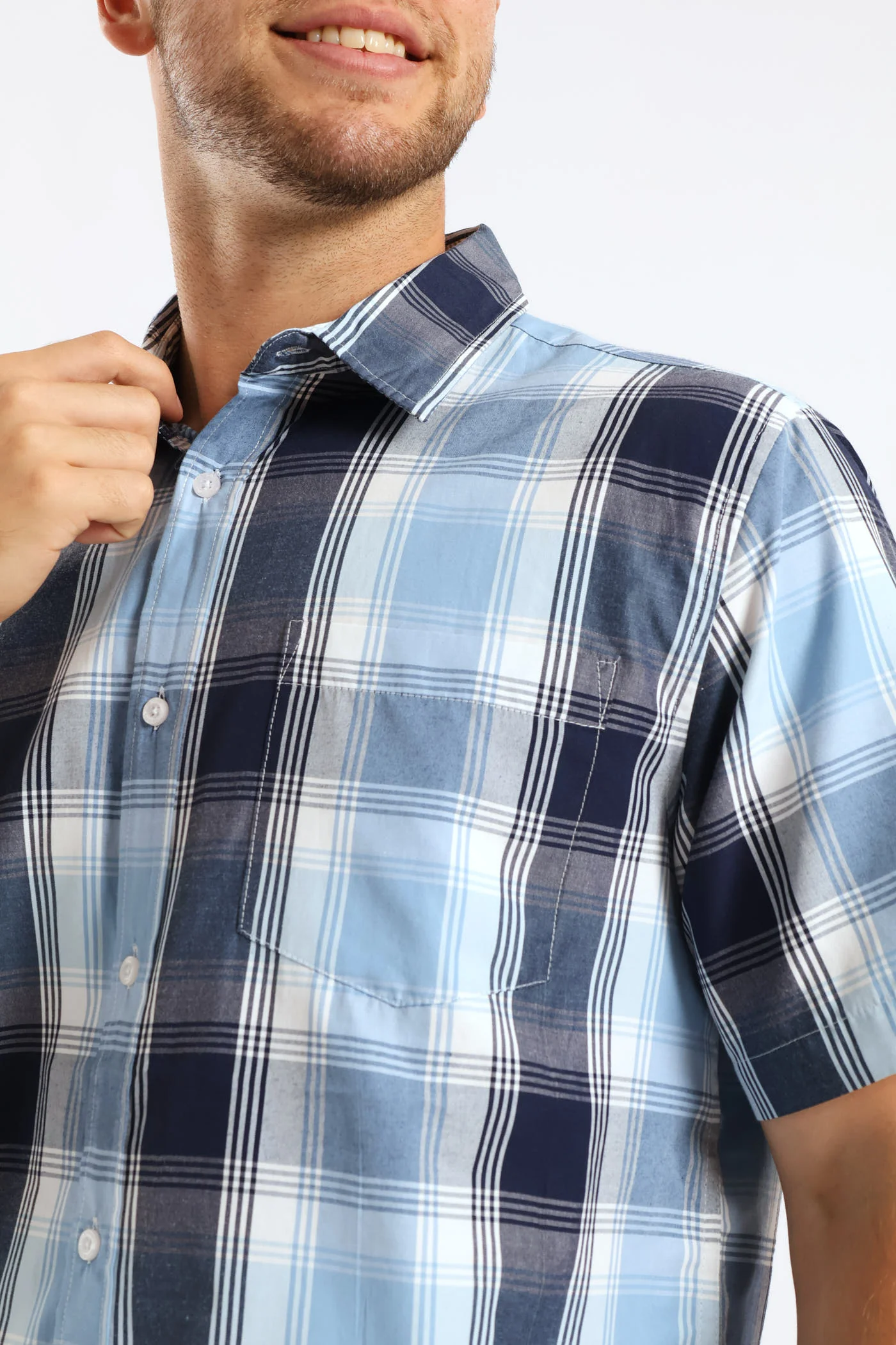 Check Button Down Shirt - Blue/Navy - Image 2