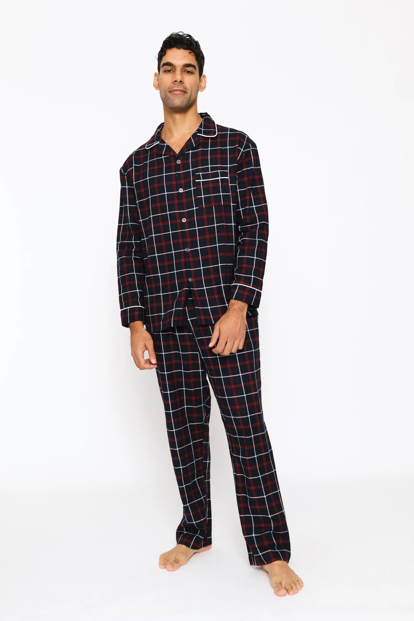 Check Flannel Pyjama Top - Multi