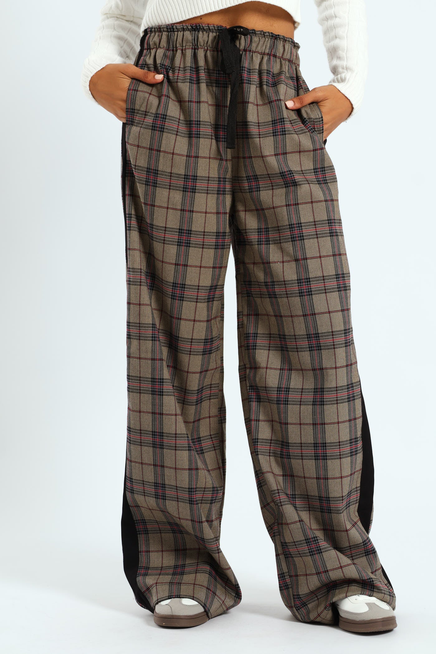 Check Side Stripe Trouser - Neutral - Image 4