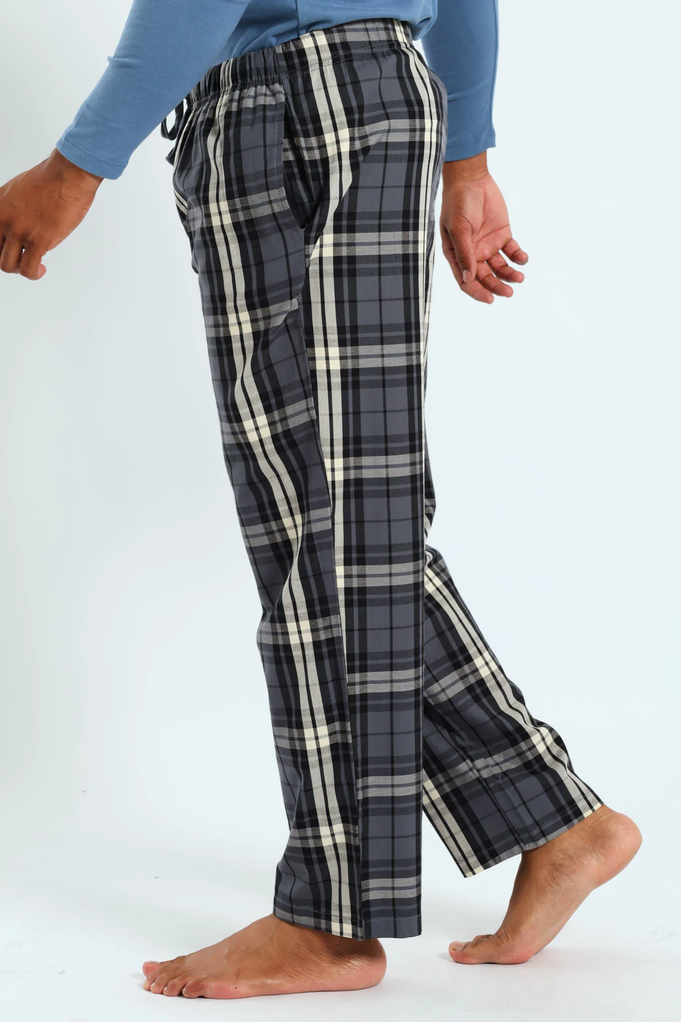 Check Woven Pants - Blue - Image 3