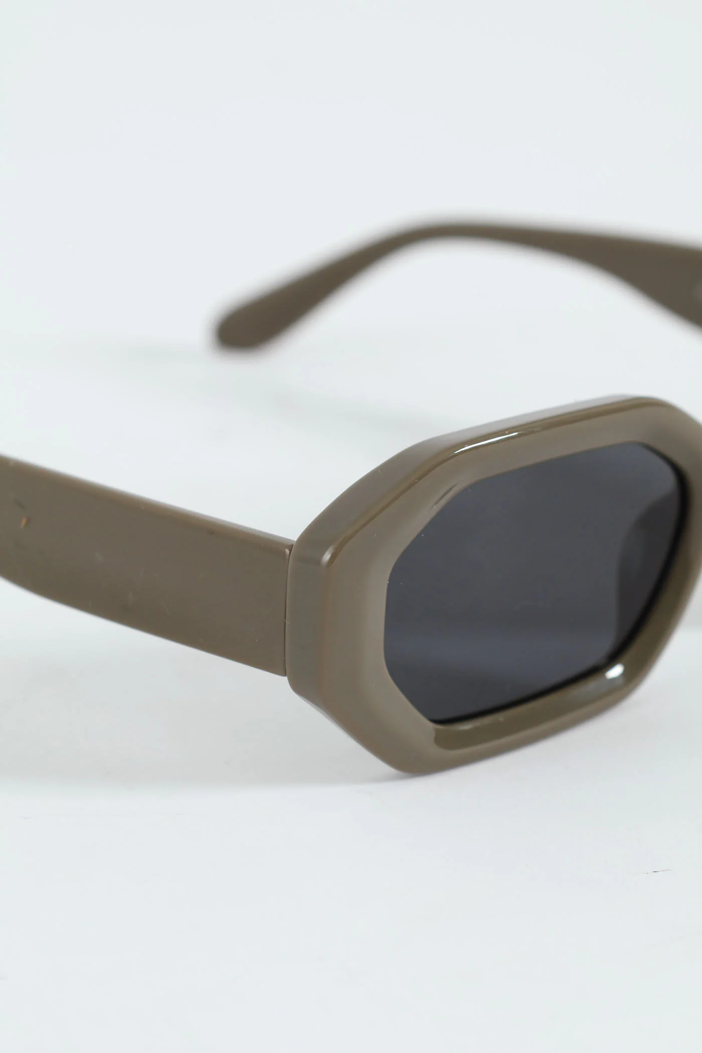 Chunky Frame Sunglasses - Olive - Image 2