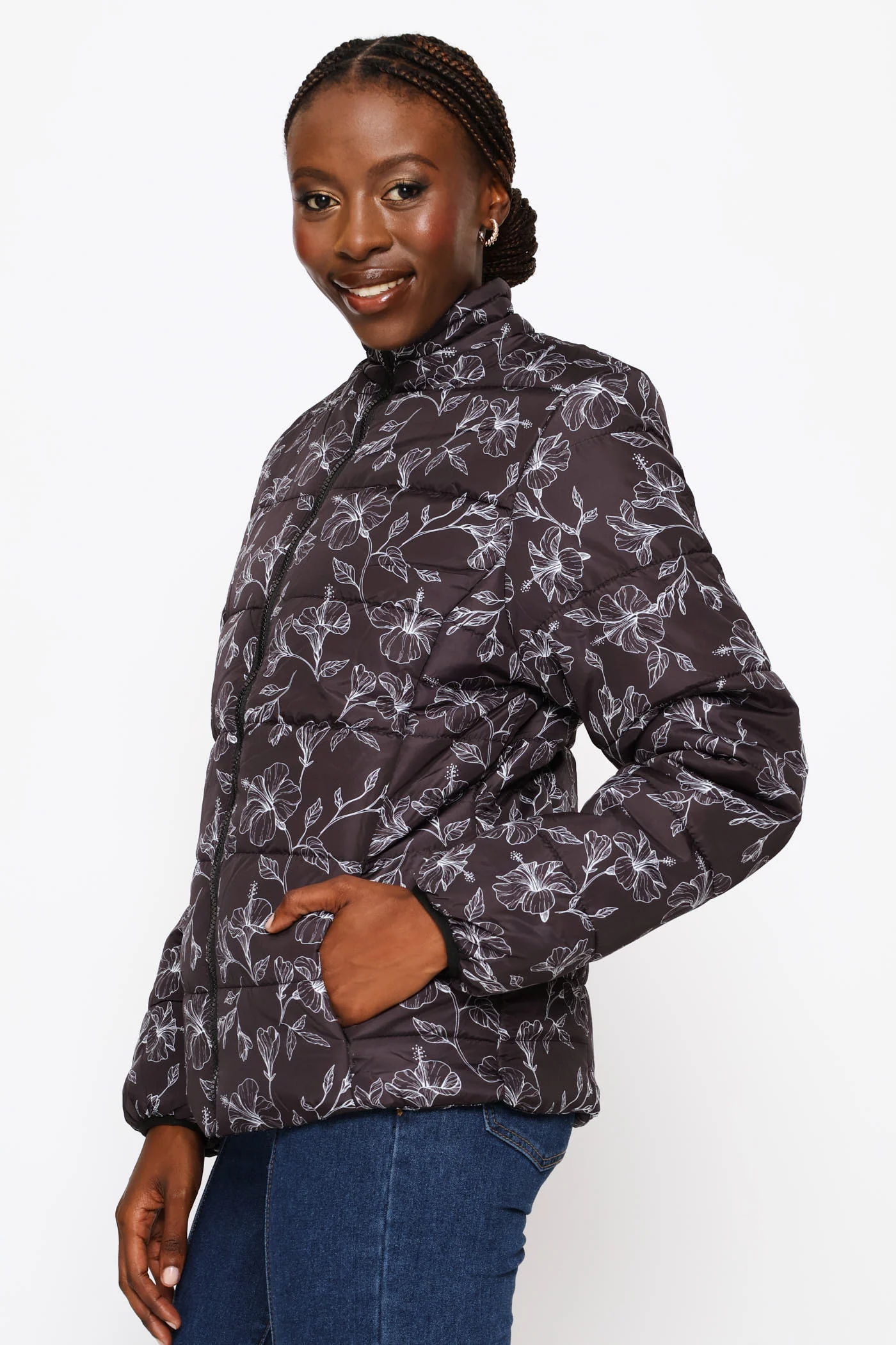 Classic Puffer Jacket - Black/White - Image 3