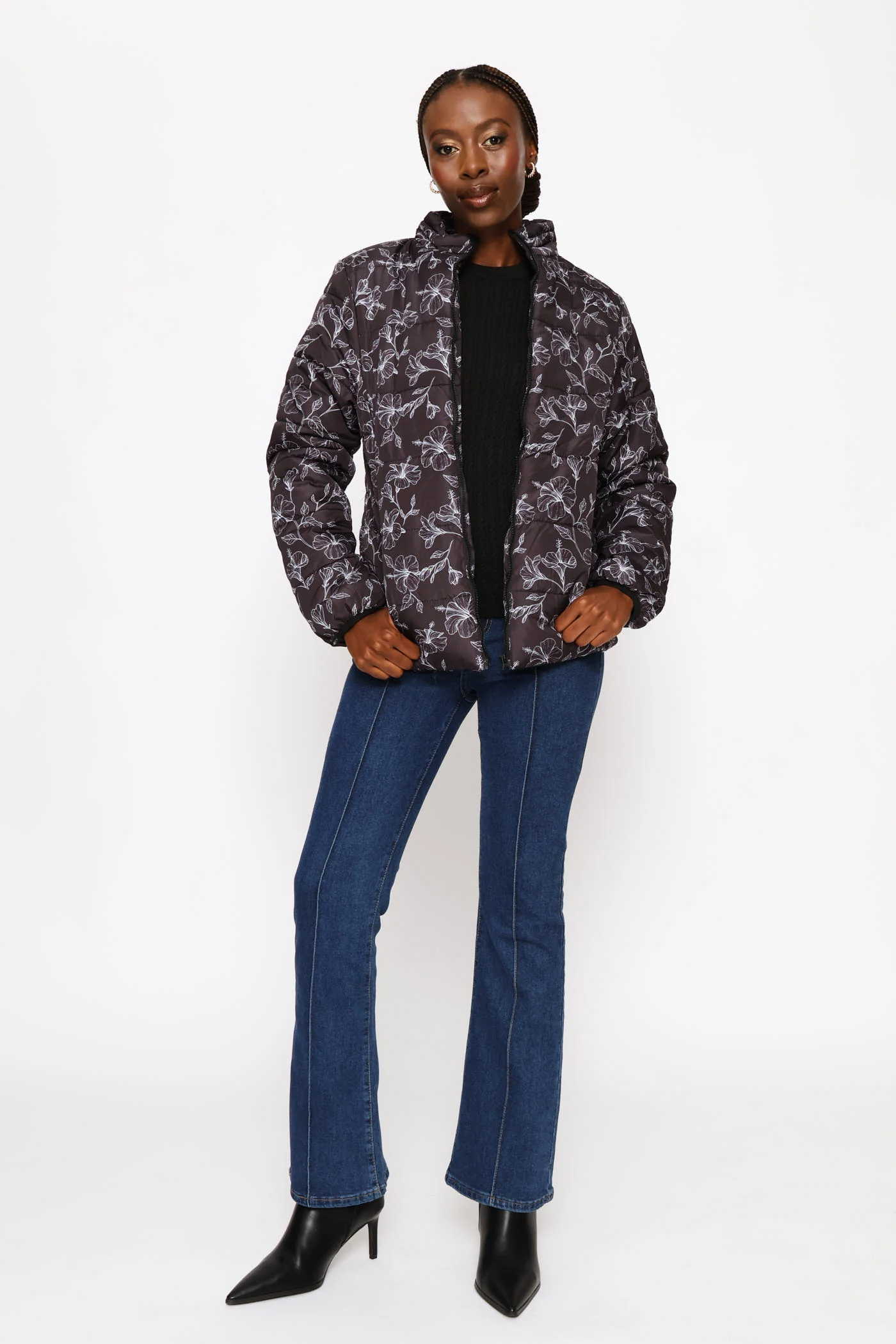 Classic Puffer Jacket - Black/White - Image 5