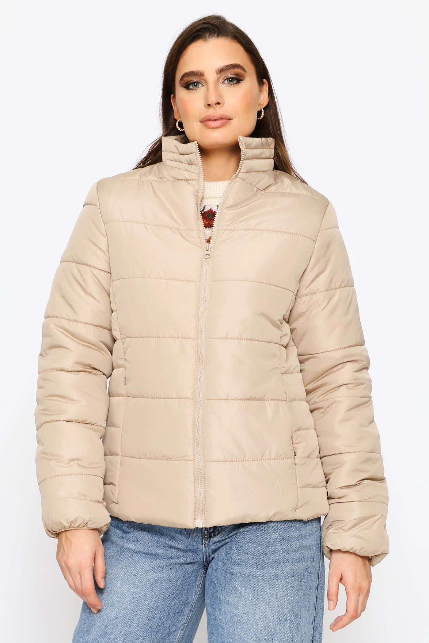 Classic Puffer Jacket - Dark Beige - Image 2