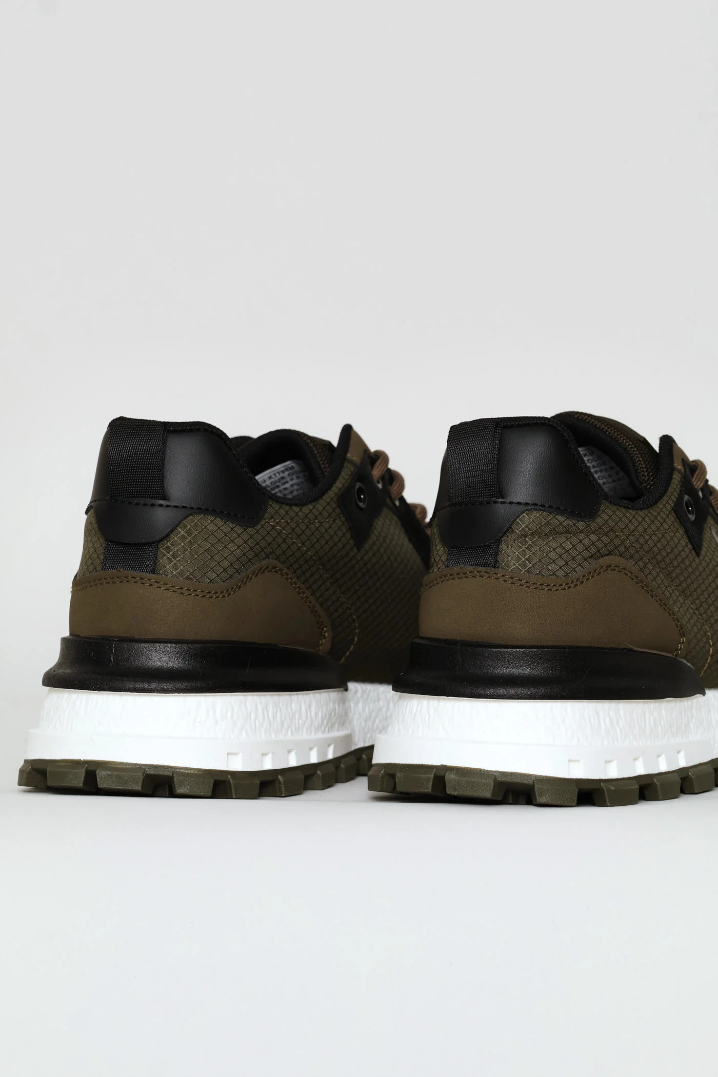 Coal Retro Lace Up Trainer - Olive - Image 5