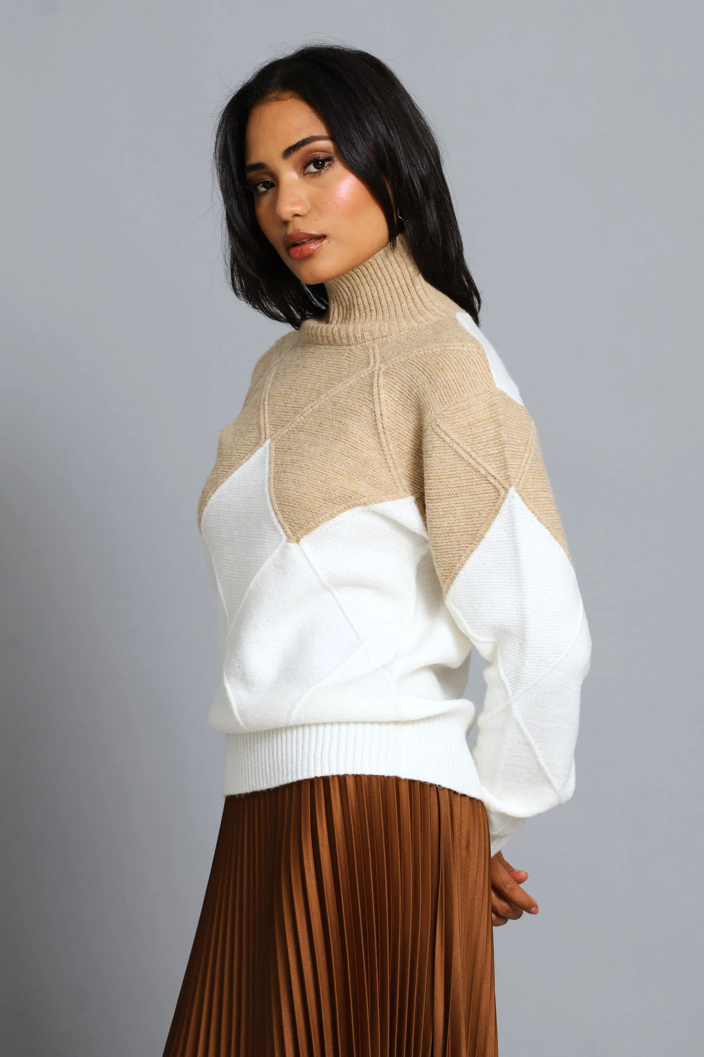 Colourblock Pullover - Oatmeal - Image 3
