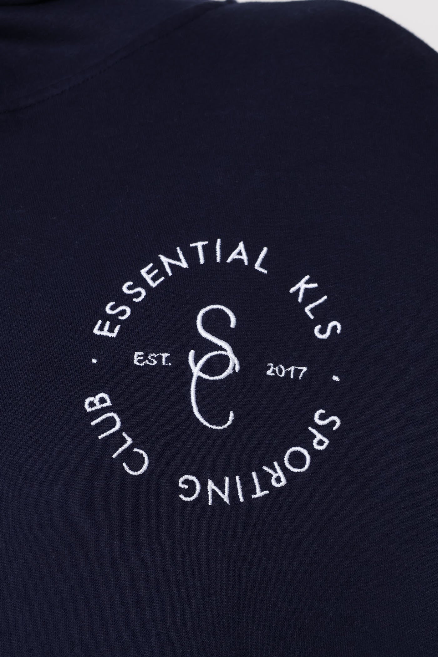 Cotton Zip Through Emblem Hoody - French Navy - Image 6