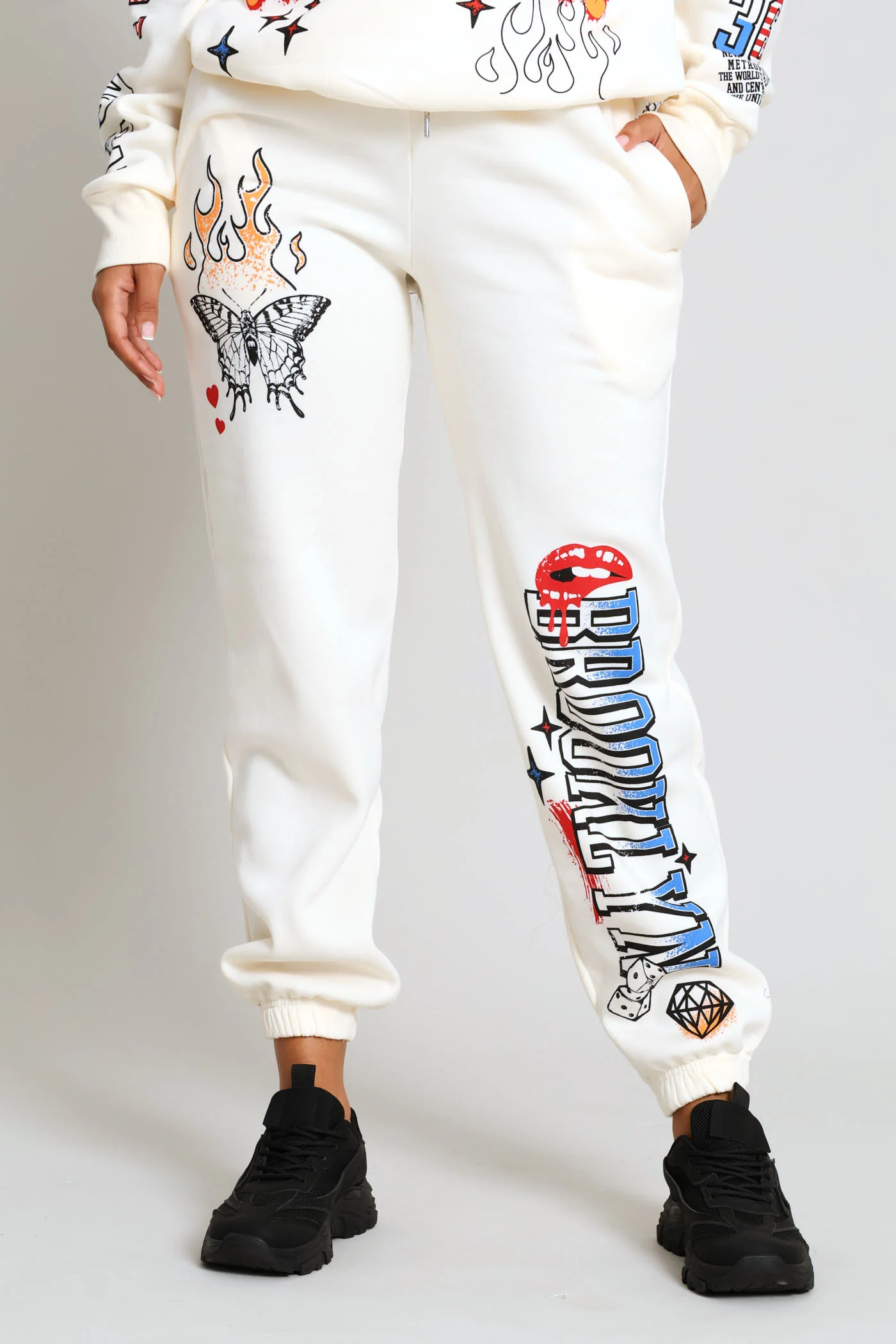 Dope Love Fleece Jogger - Off White - Image 2