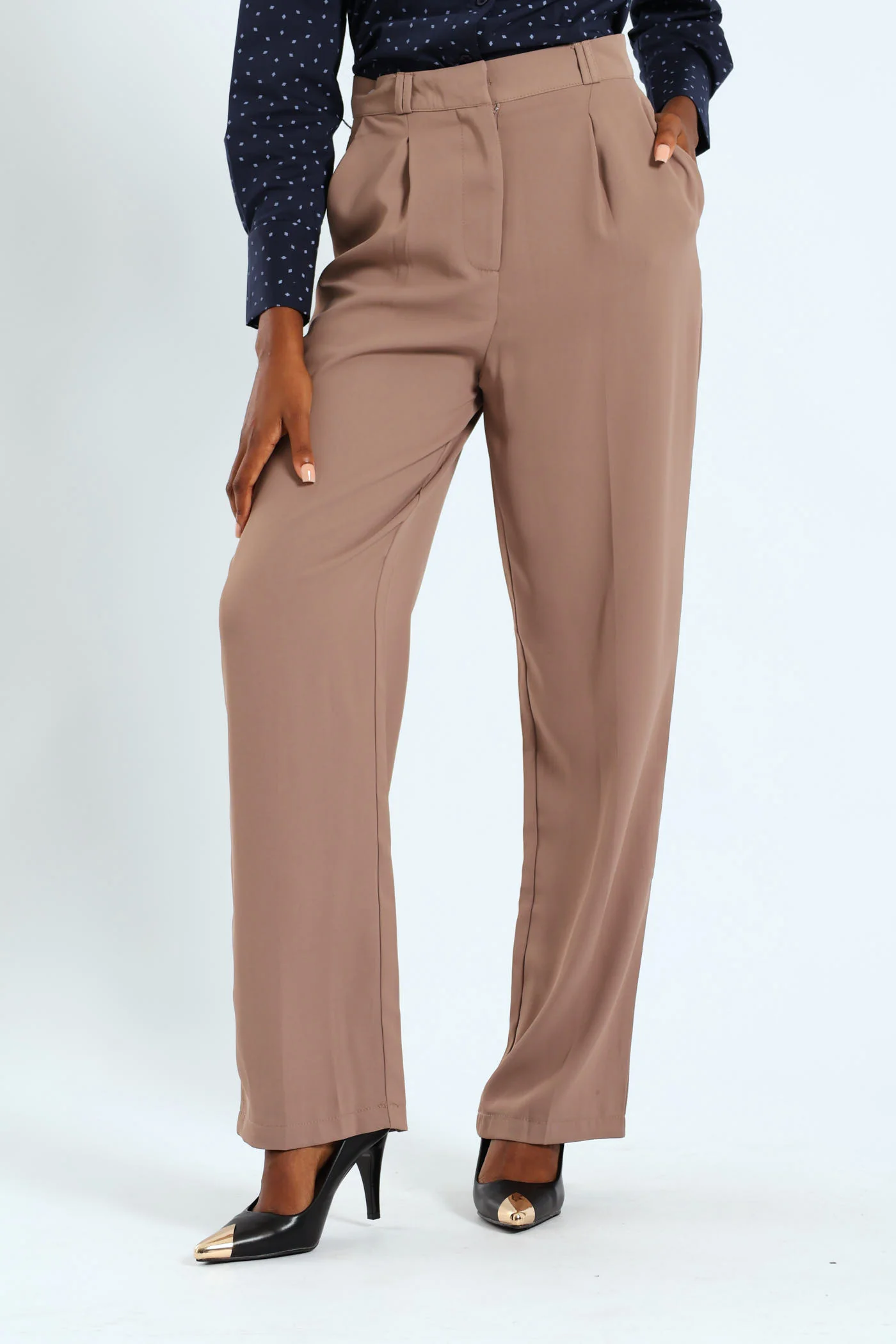 Double Loop Wideleg Pant - Tobacco