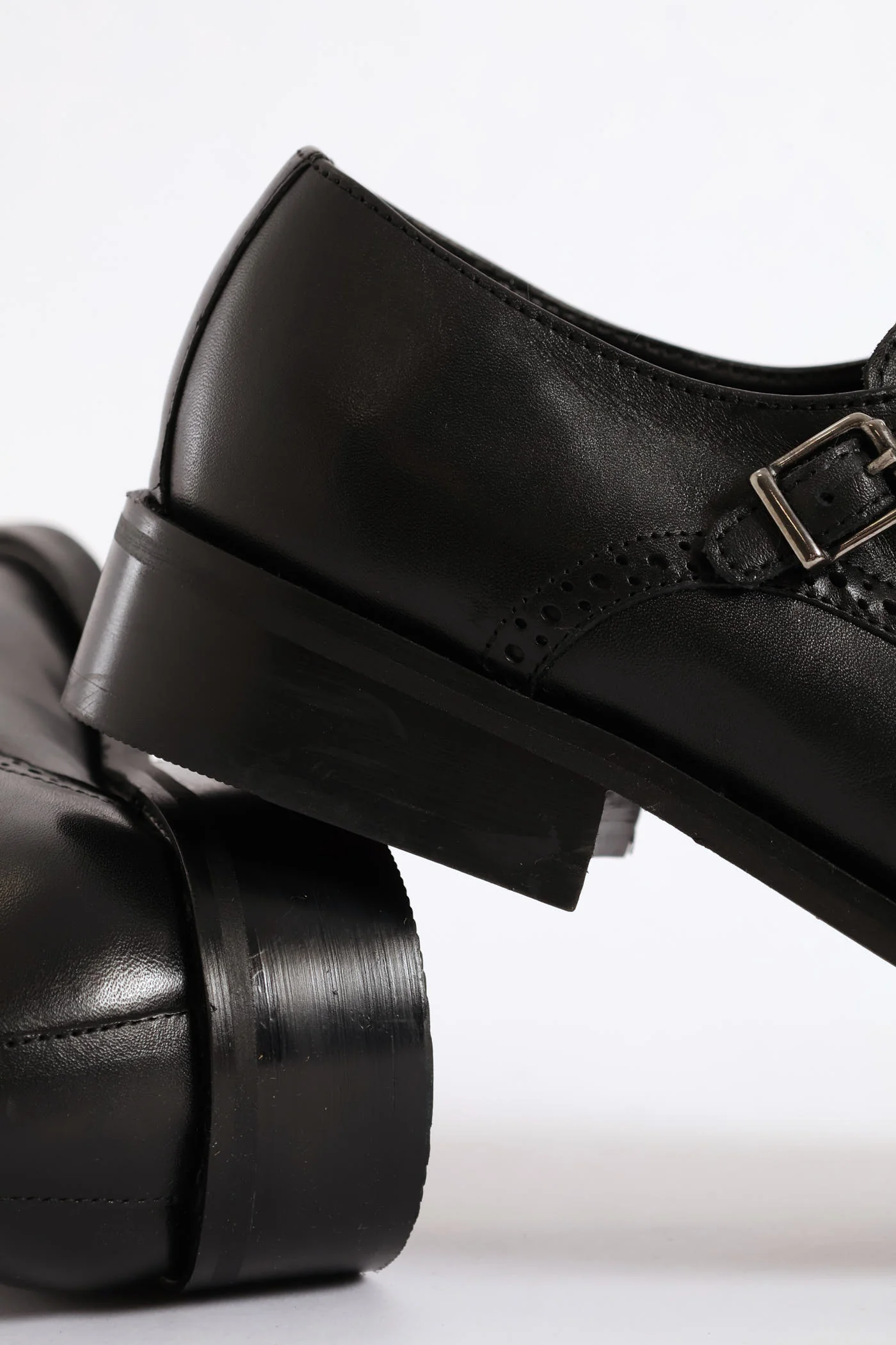 Double Monk Formal Leather Smart Shoe - Black - Image 2