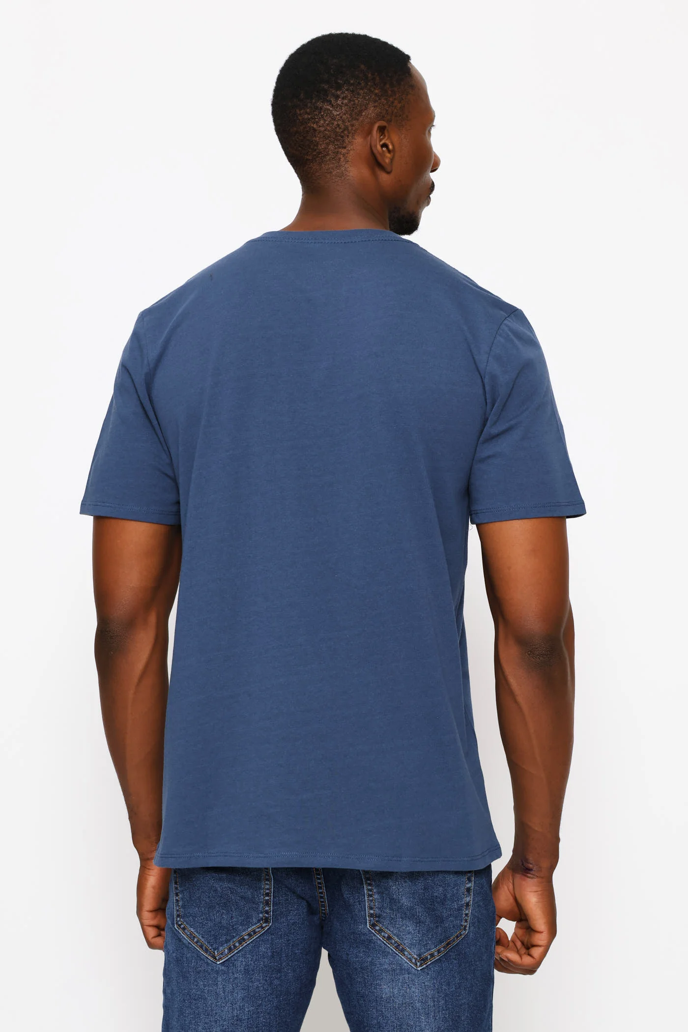 Eagle Chest Print Tee - Steel Blue - Image 4