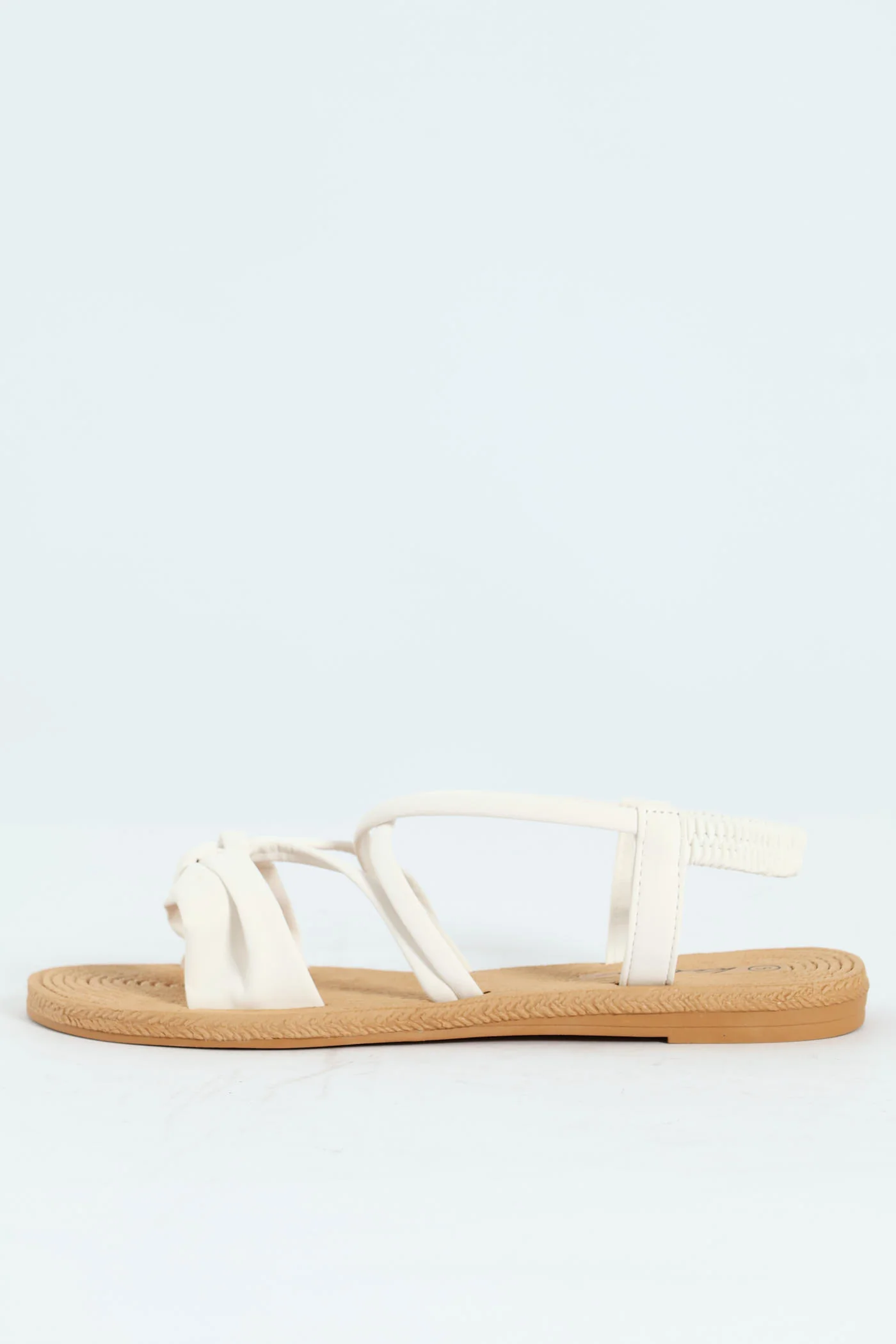 Elasticated Bow Slingback Sandal - Off White - Image 6