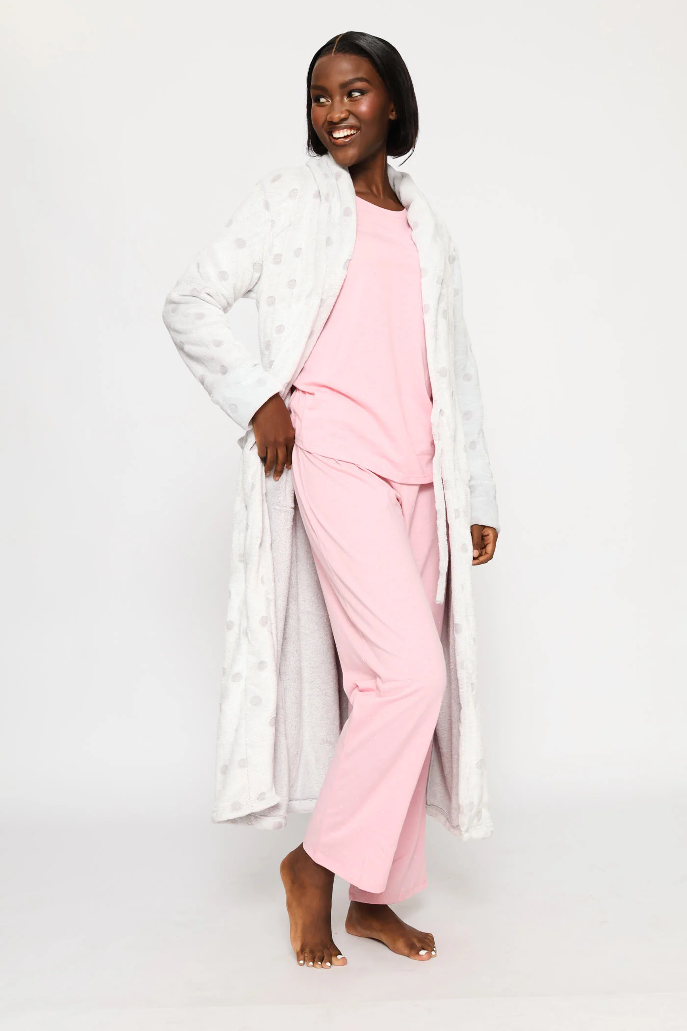 Embossed Spot Gown - Grey