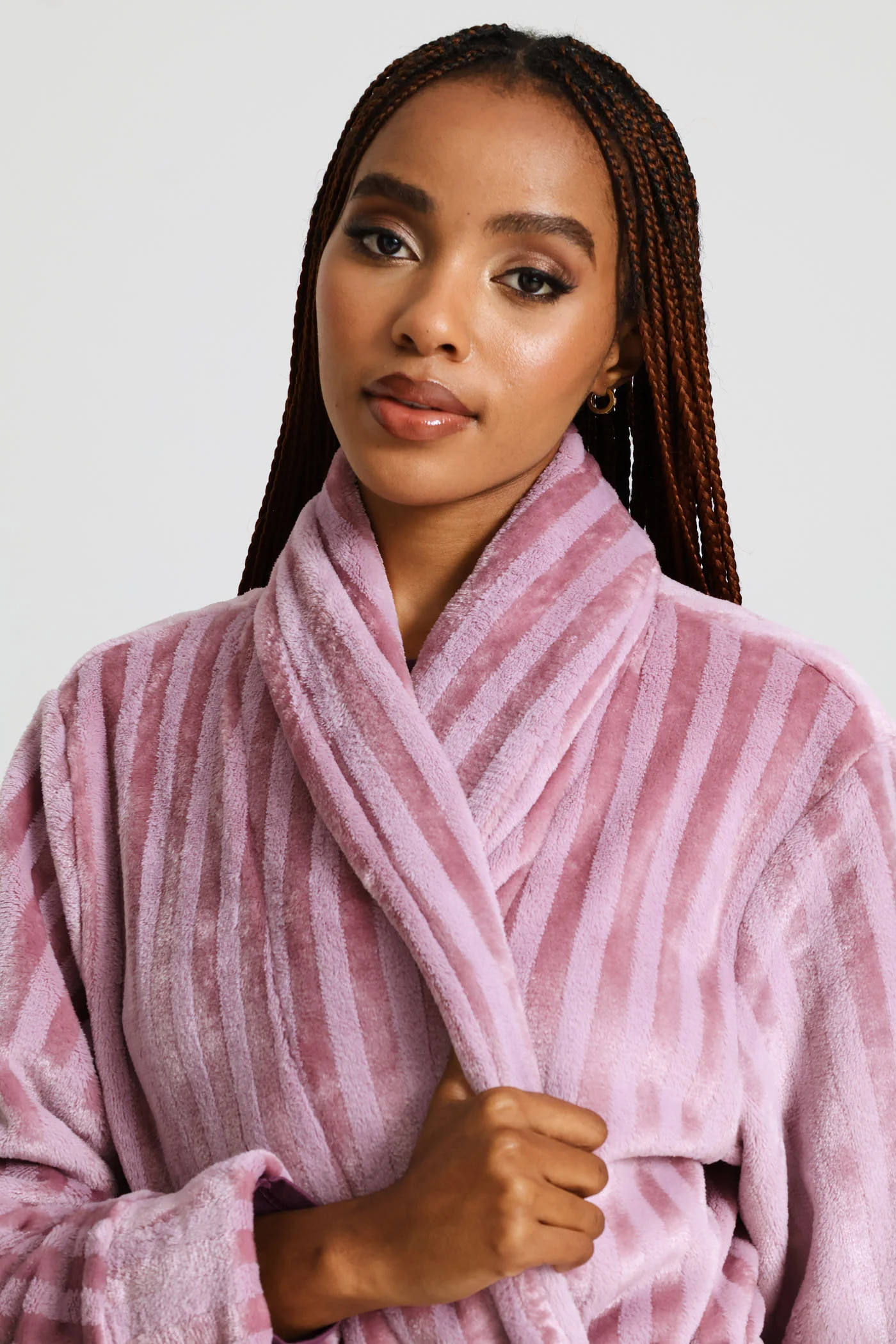 Embossed Stripe Gown - Dusty Pink - Image 2