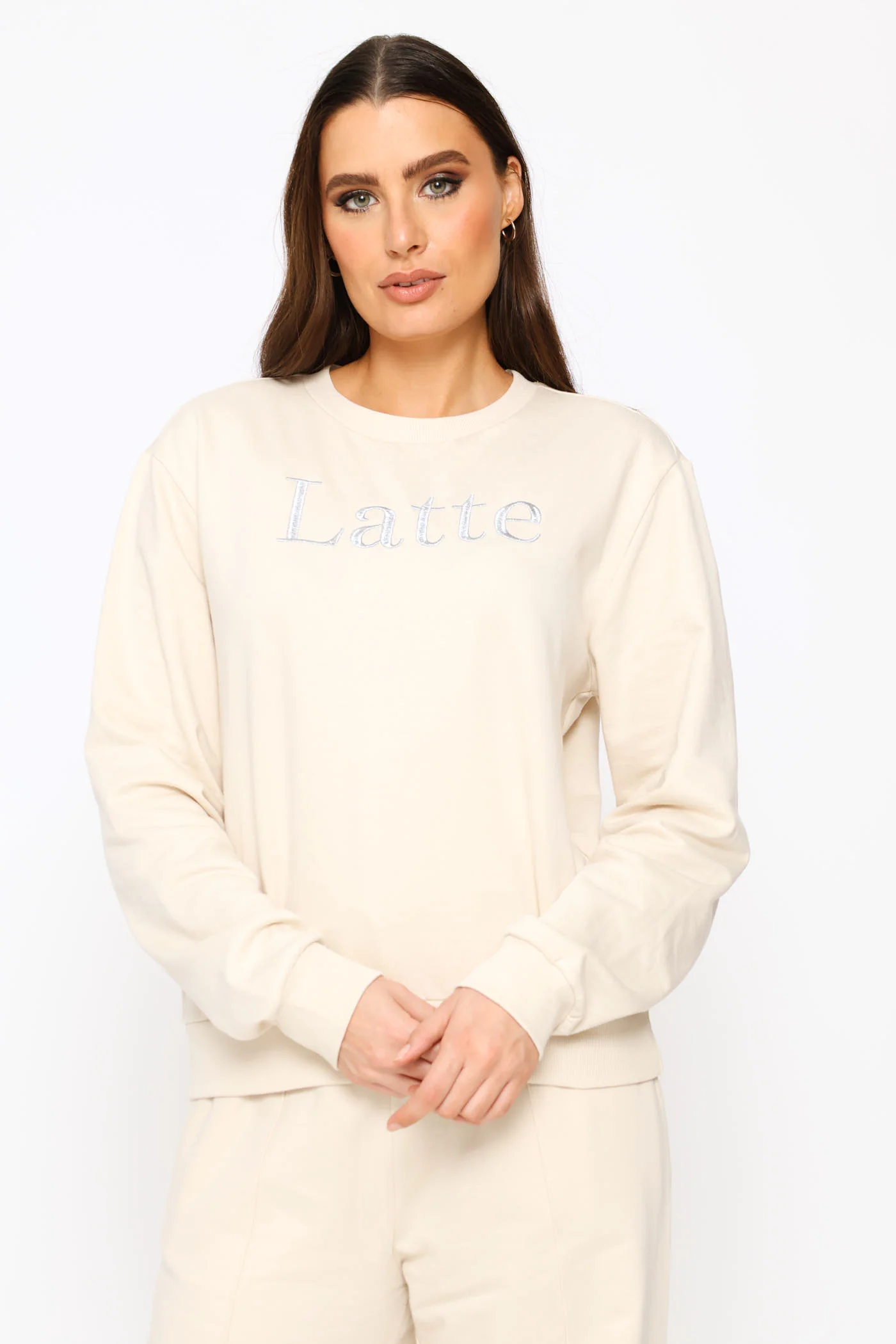 Embroidered Cotton Pullover - Light Stone