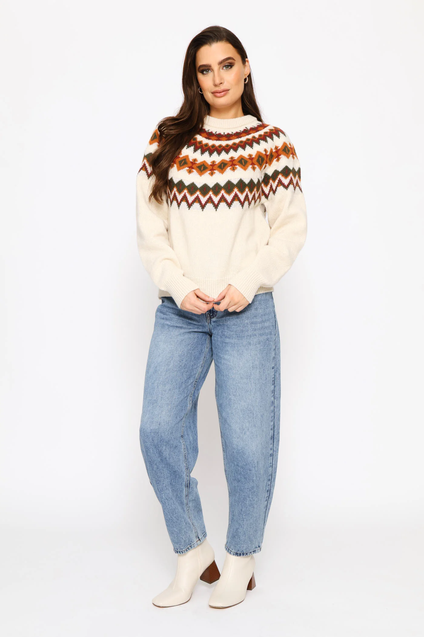 Fairisle Pullover - Cream - Image 5