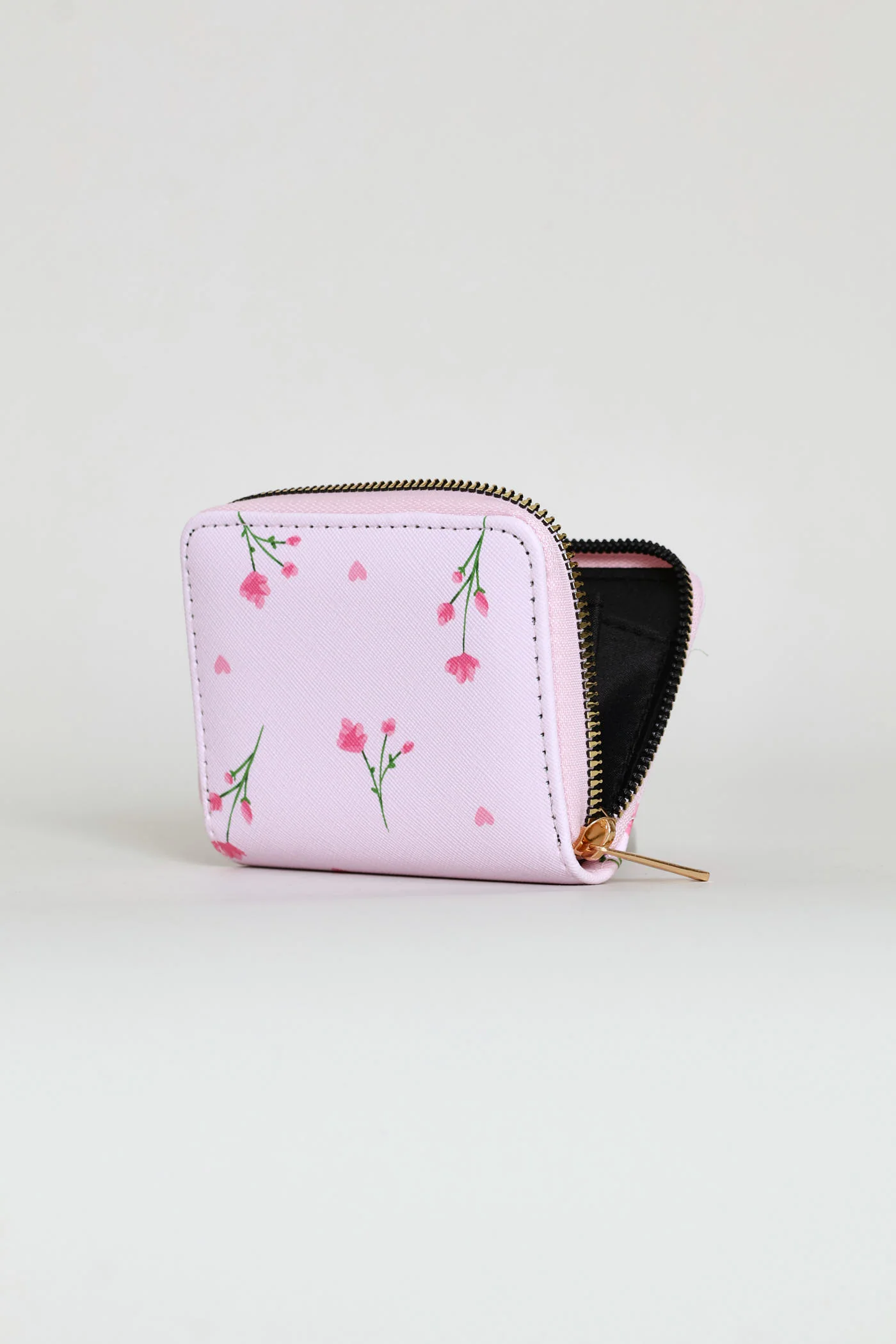 Floral Print Small Zip Around Purse - Light Pink - Image 2