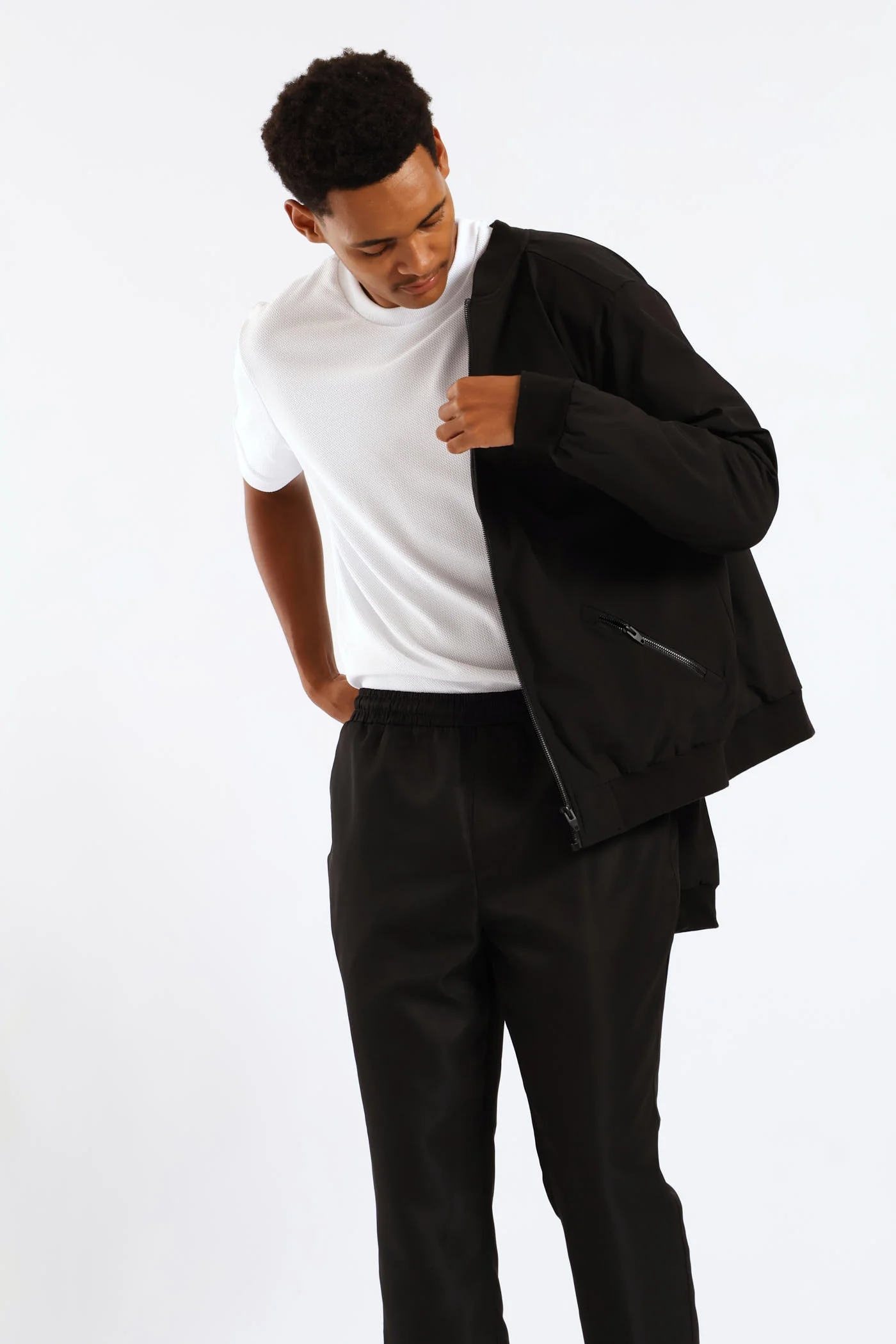 Full Elasticated Pull On Trouser - Black