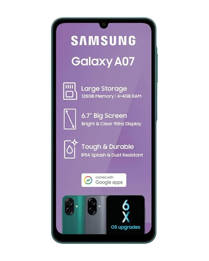 Galaxy A07 4GB + 128GB Dual Sim Cellphone - Green - Image 3