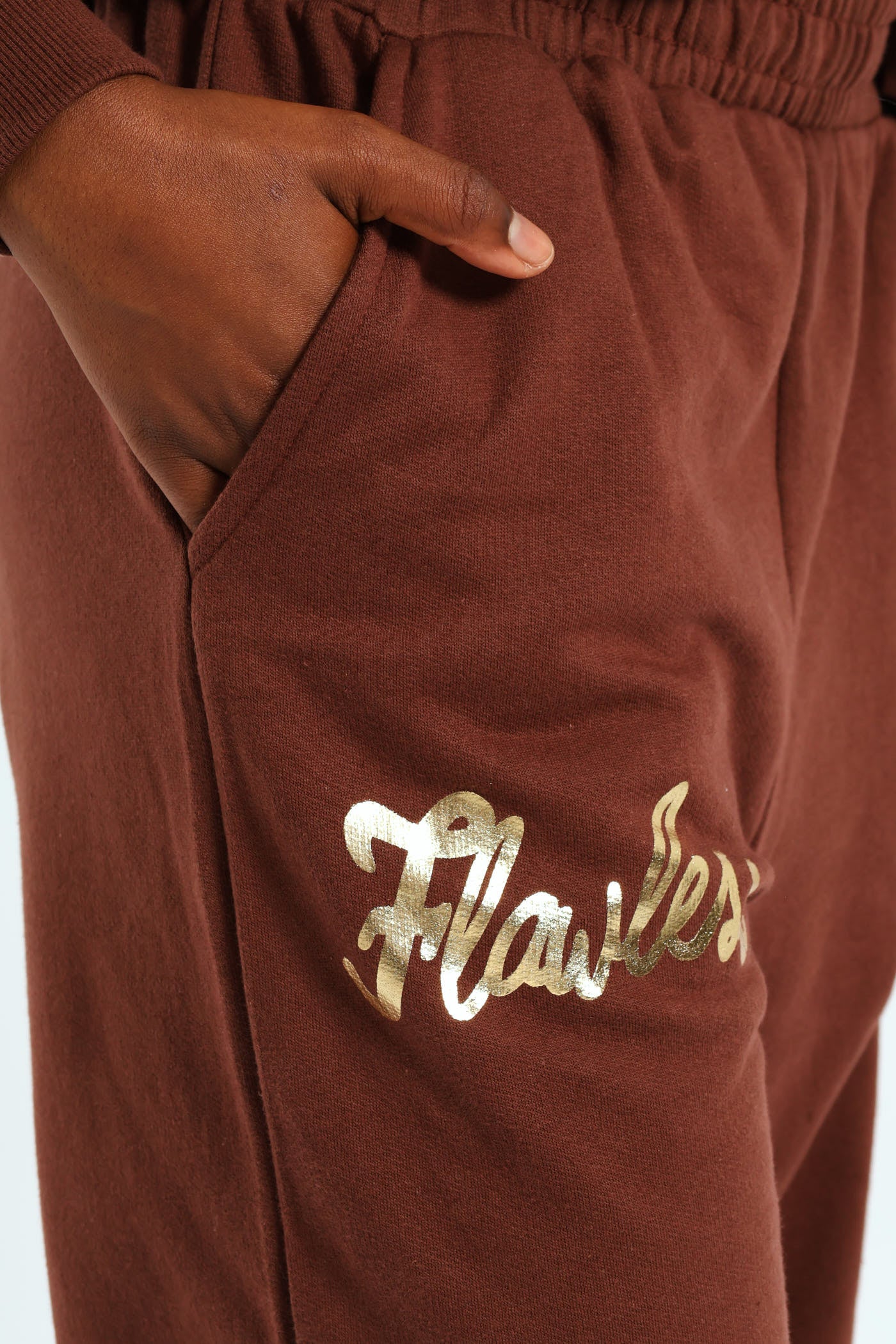 Girls Flawless Fleece Jogger - Brown - Image 2