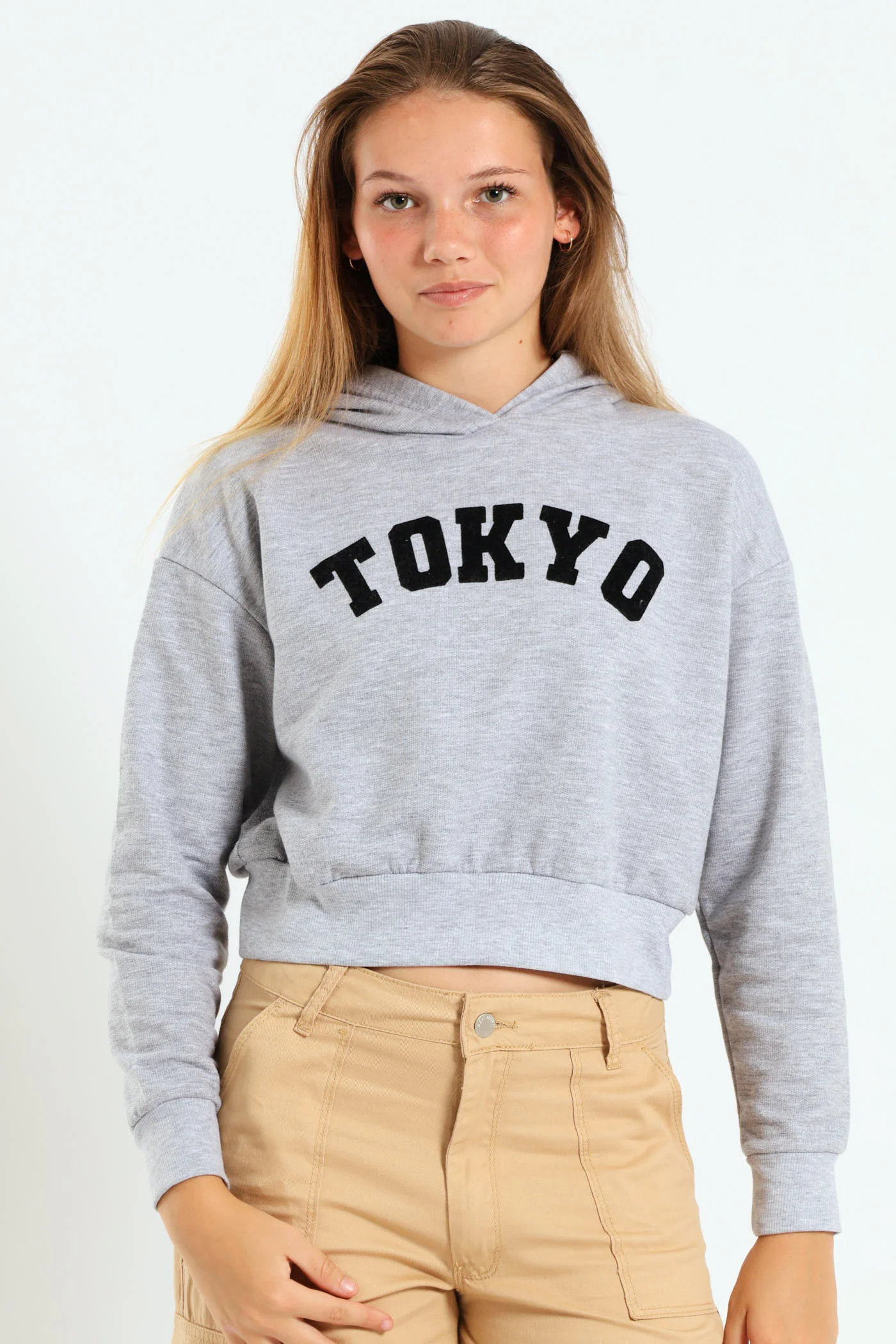 Girls Fleece Hoody - Grey Melange