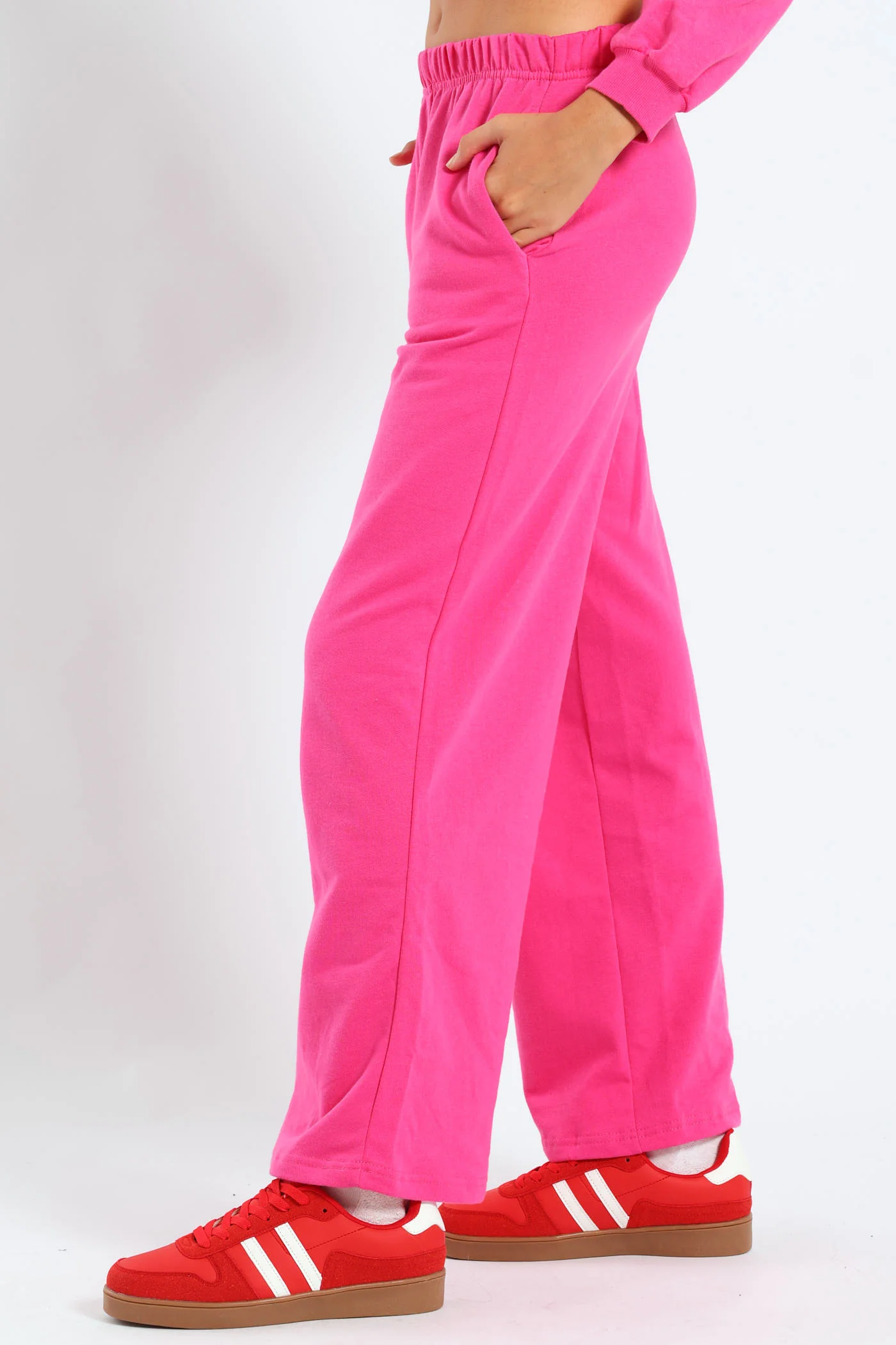 Girls Fleece Wide Leg Pants - Cerise - Image 3