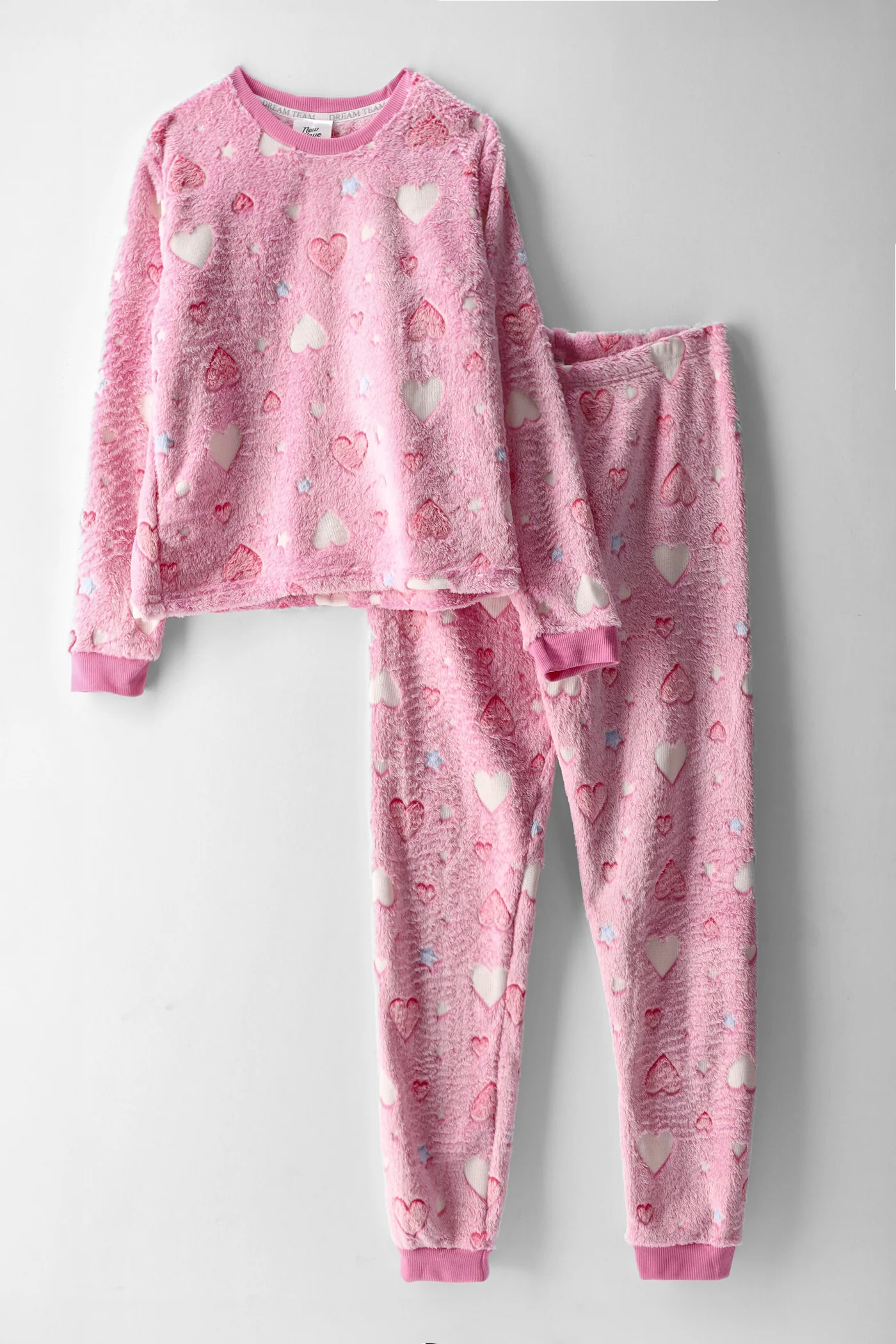 Girls Hearts Glow In The Dark Sleep Set - Pink