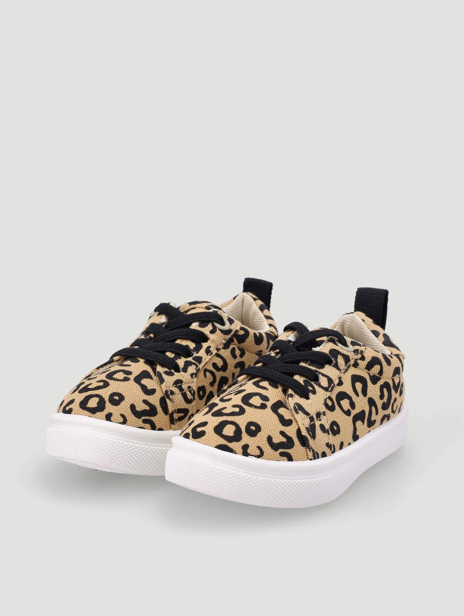 Girls Leopard Print Sneaker - Beige - Image 5