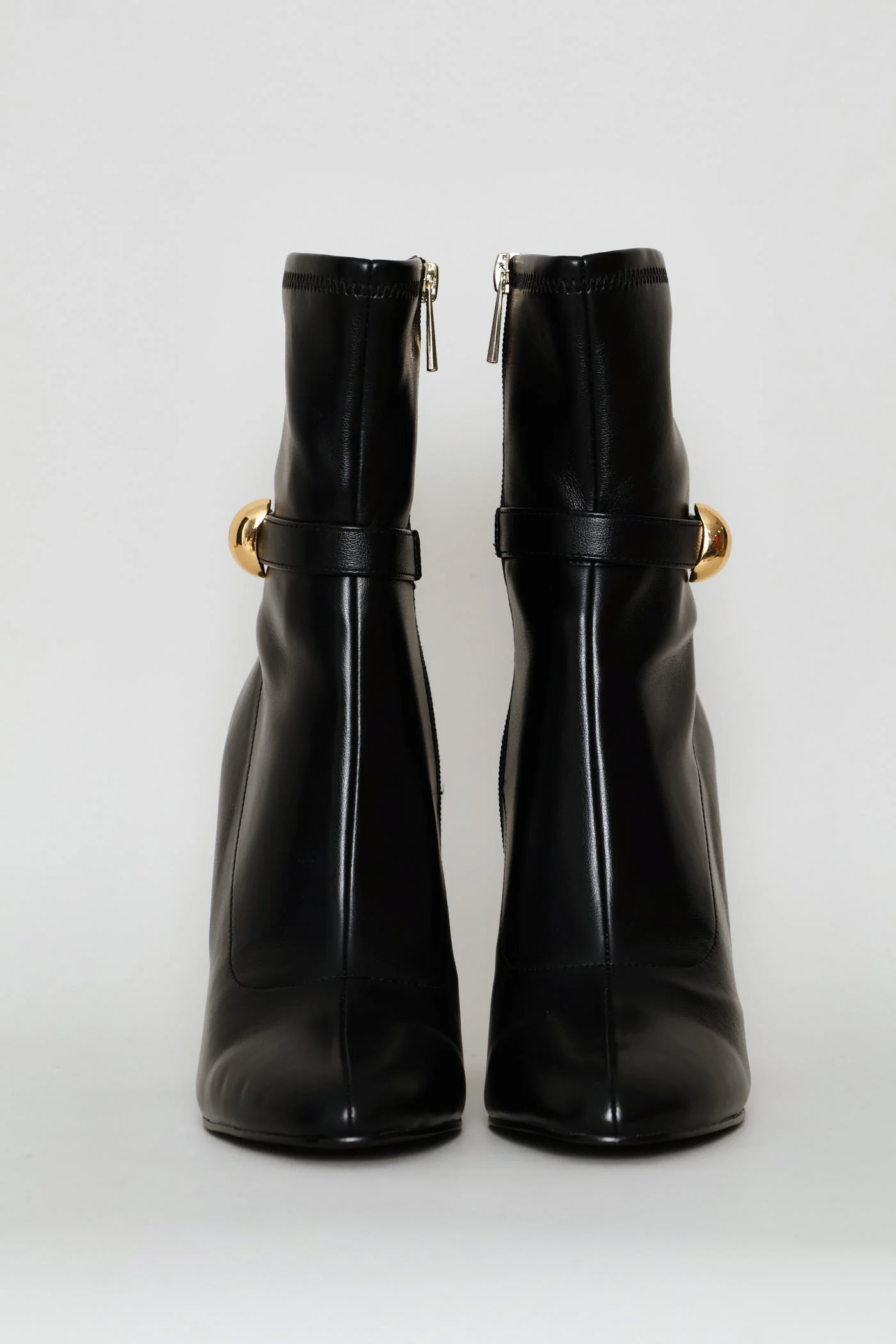 Gold Detail Pointy Boot - Black - Image 6