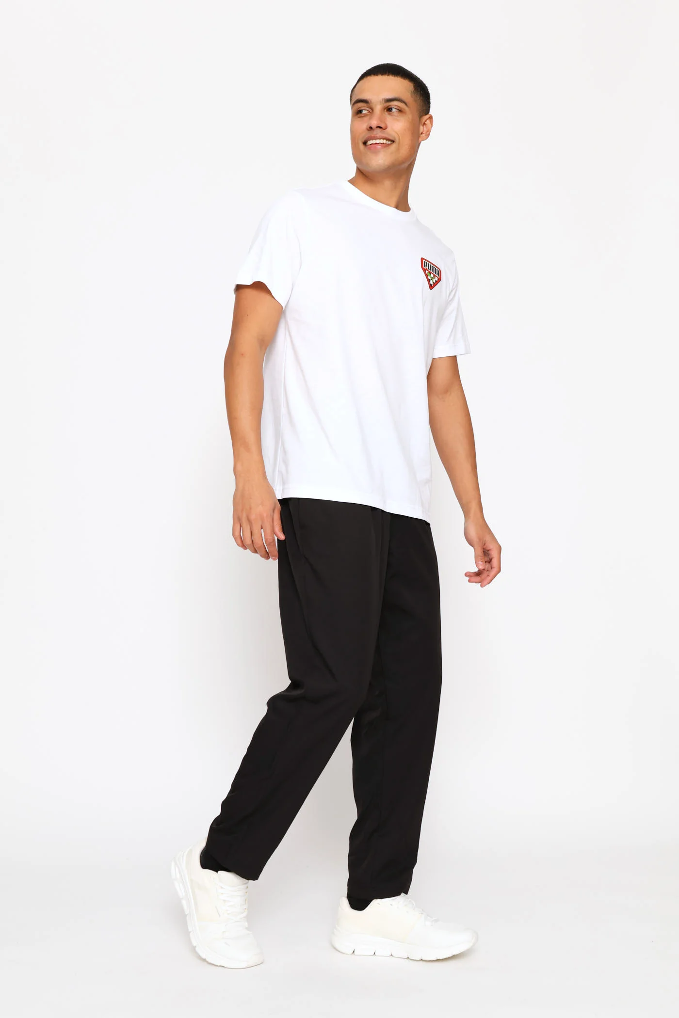 Checkered Graphic Logo Tee - White - Image 2
